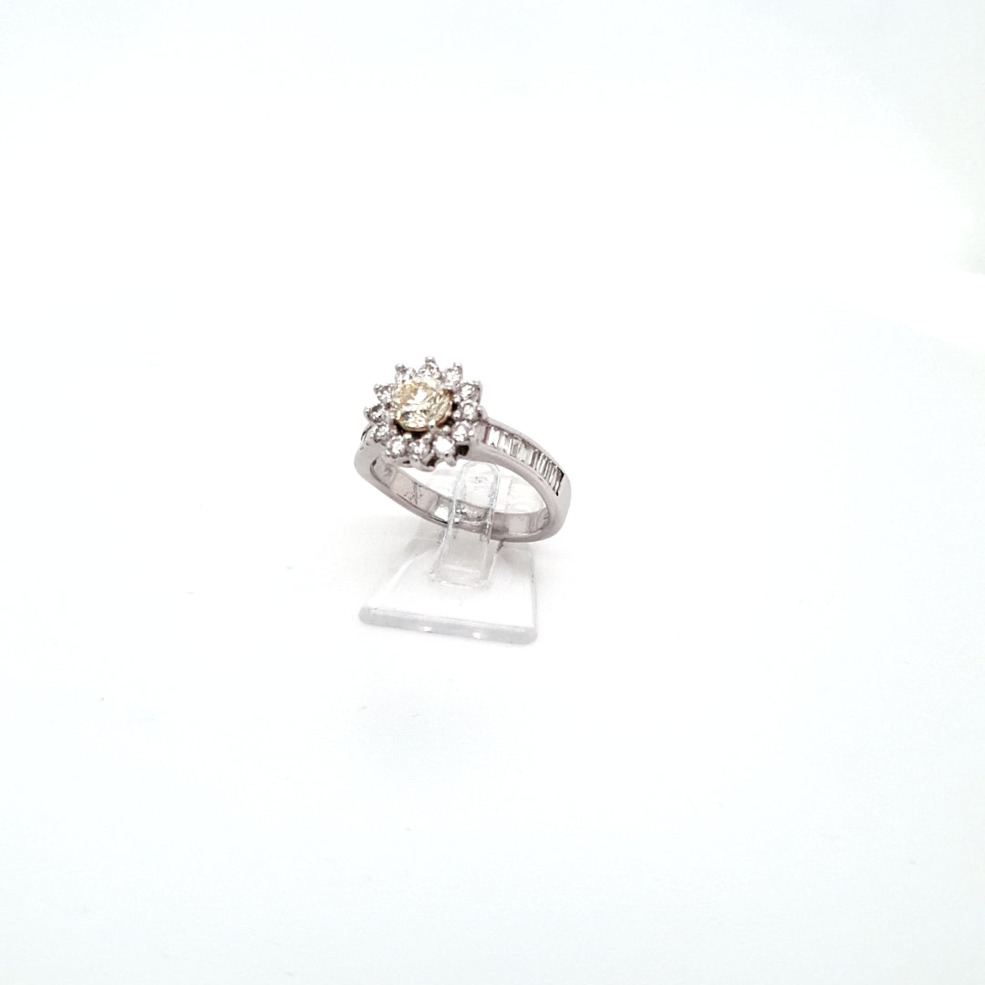 Damen Ring Weißgold 750 18 kt Brillanten Baguettschliff *53* Schmuck