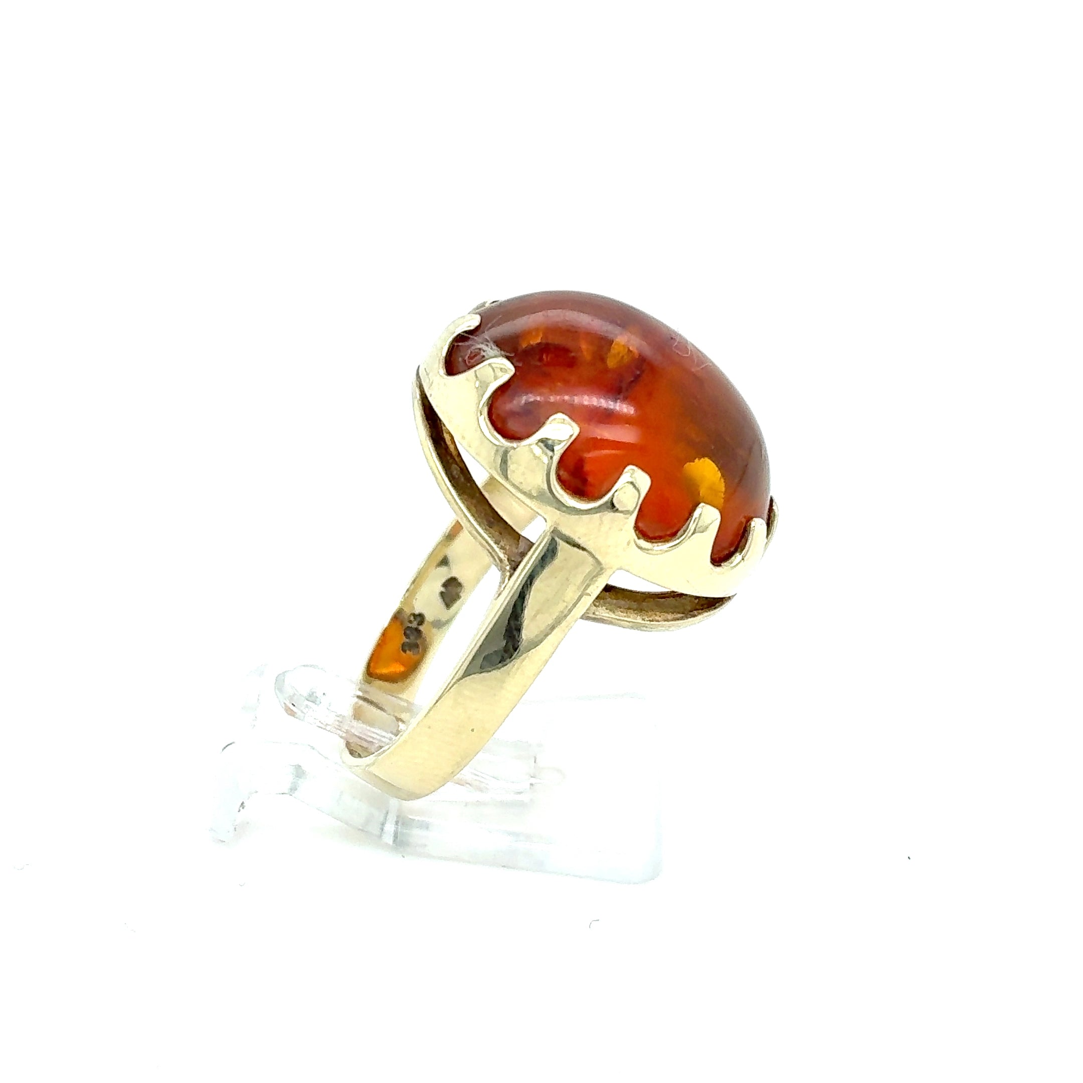 Ring Goldring Farbstein braun 333/8 kt Gelbgold Gr.55