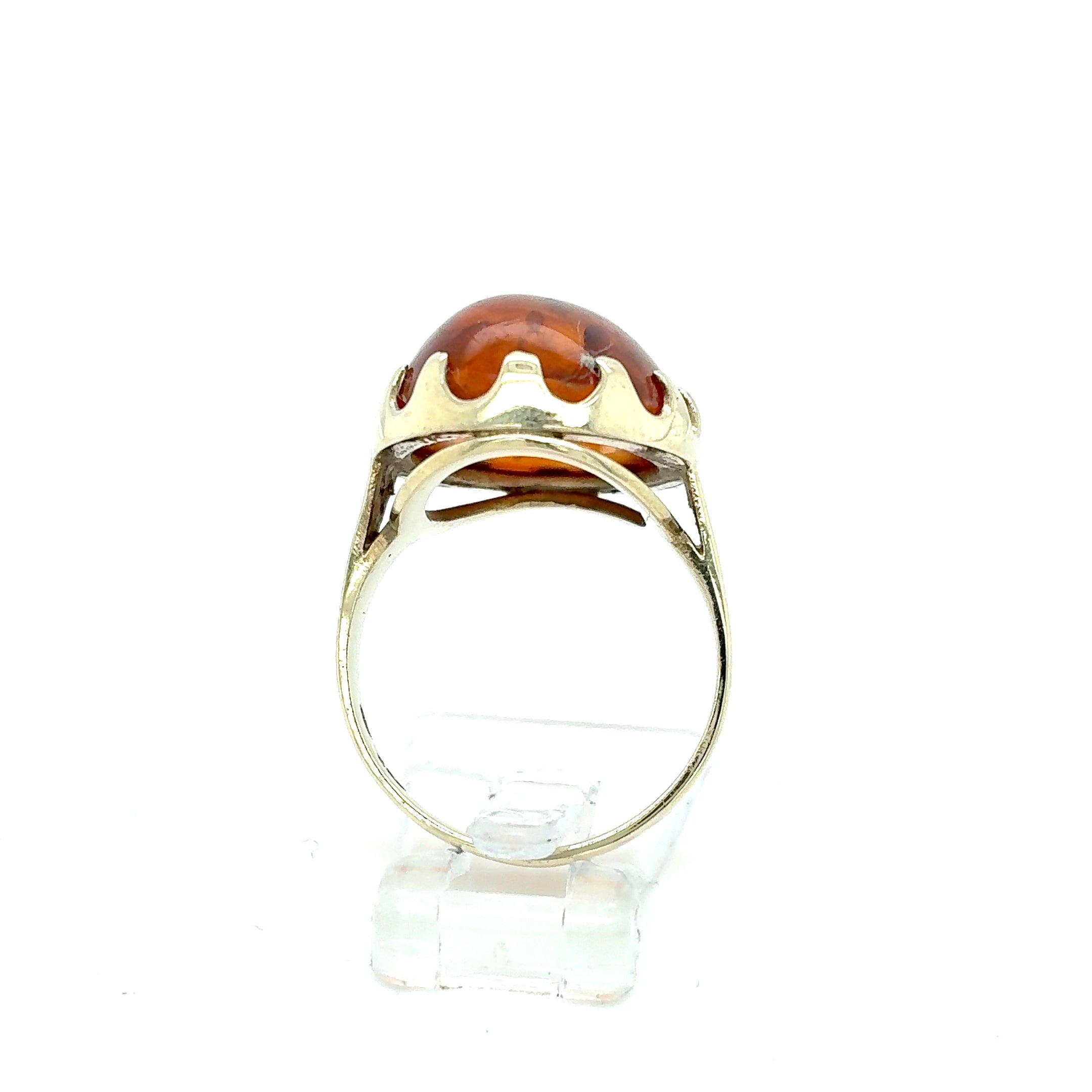 Ring Goldring Farbstein braun 333/8 kt Gelbgold Gr.55