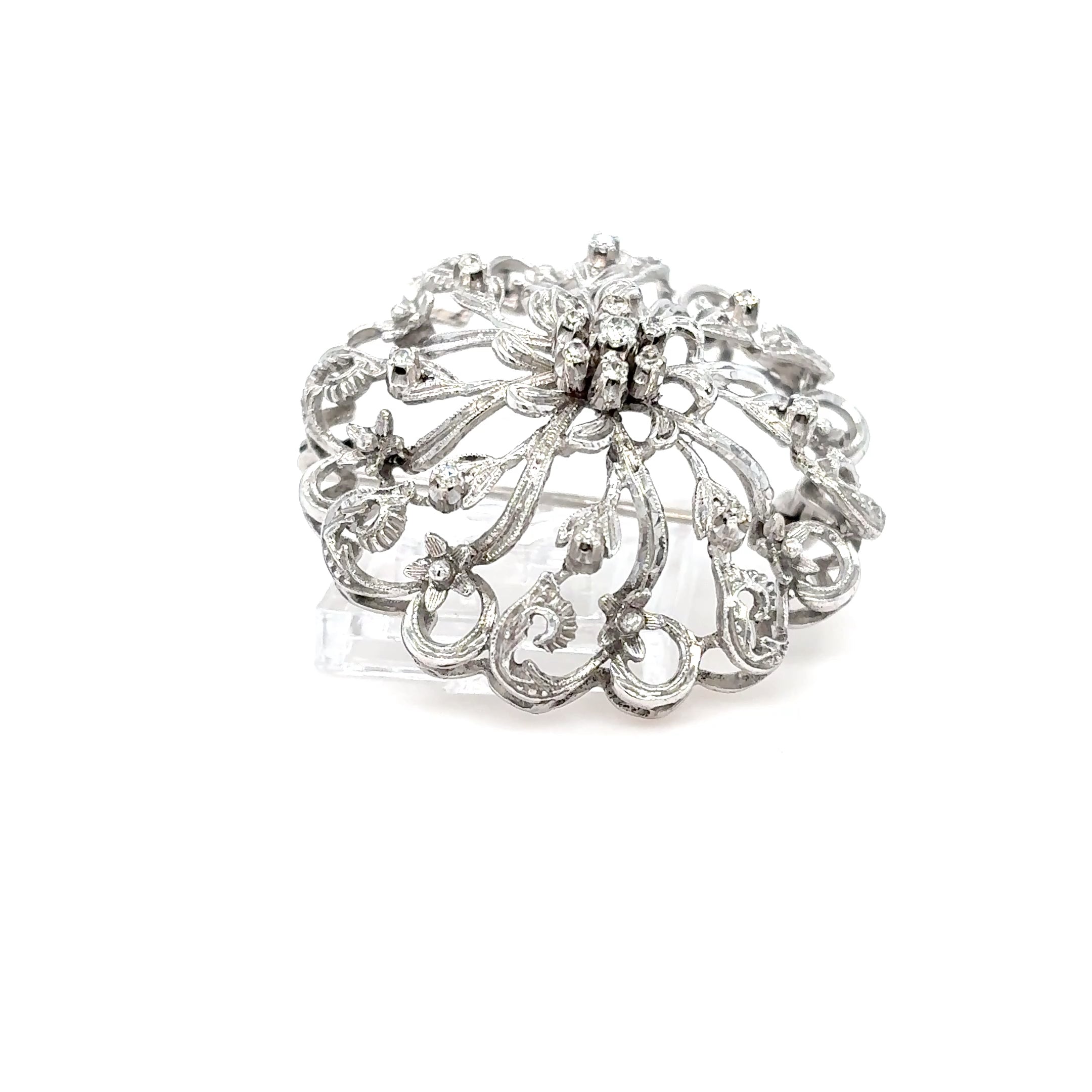 Brosche Weißgold Diamant 715/18kt