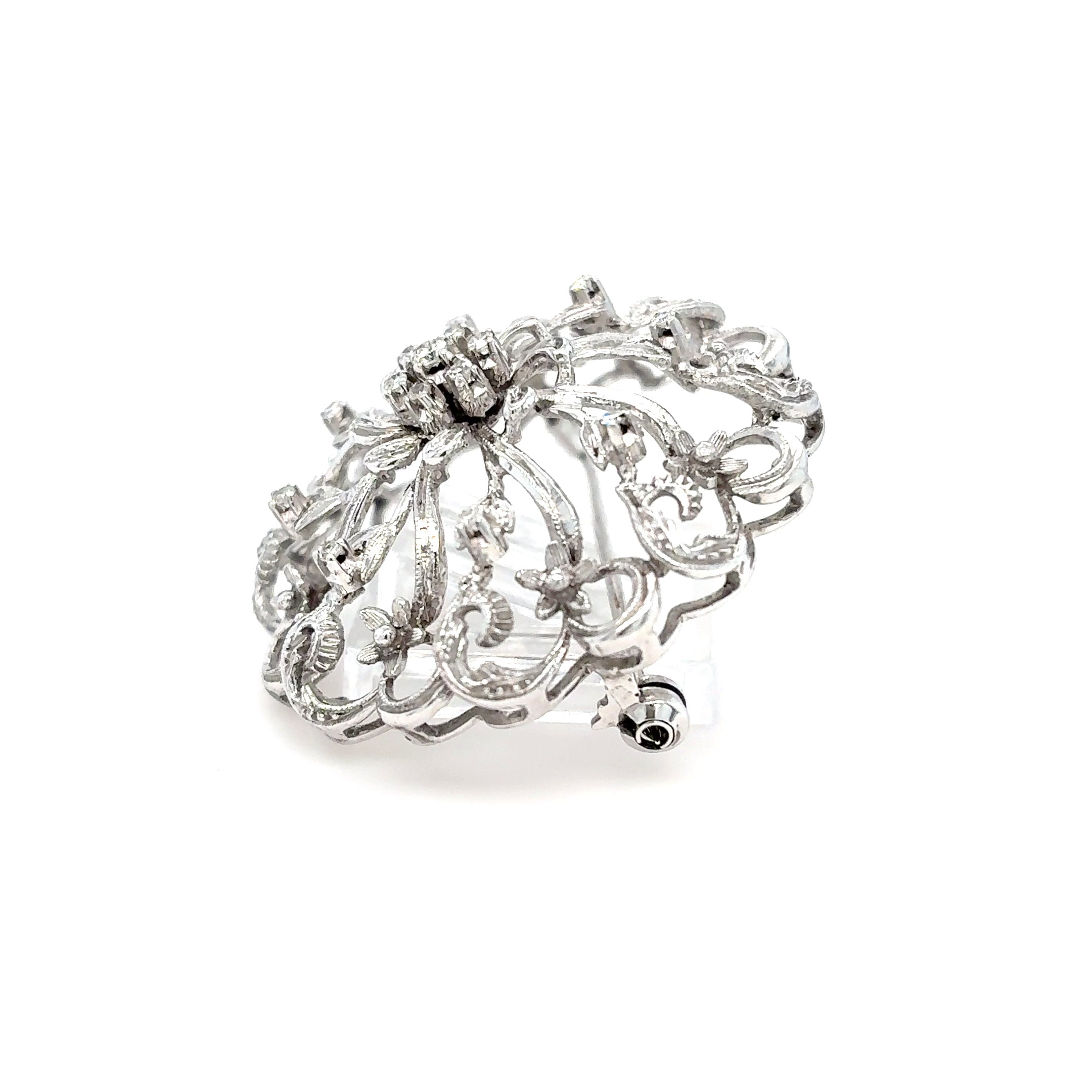 Brosche Weißgold Diamant 715/18kt
