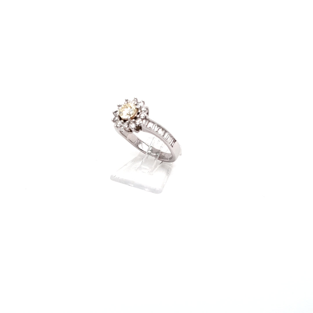 Damen Ring Weißgold 750 18 kt Brillanten Baguettschliff *53* Schmuck