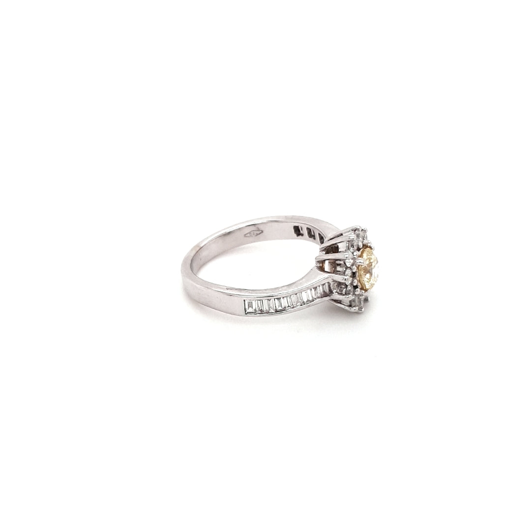 Damen Ring Weißgold 750 18 kt Brillanten Baguettschliff *53* Schmuck