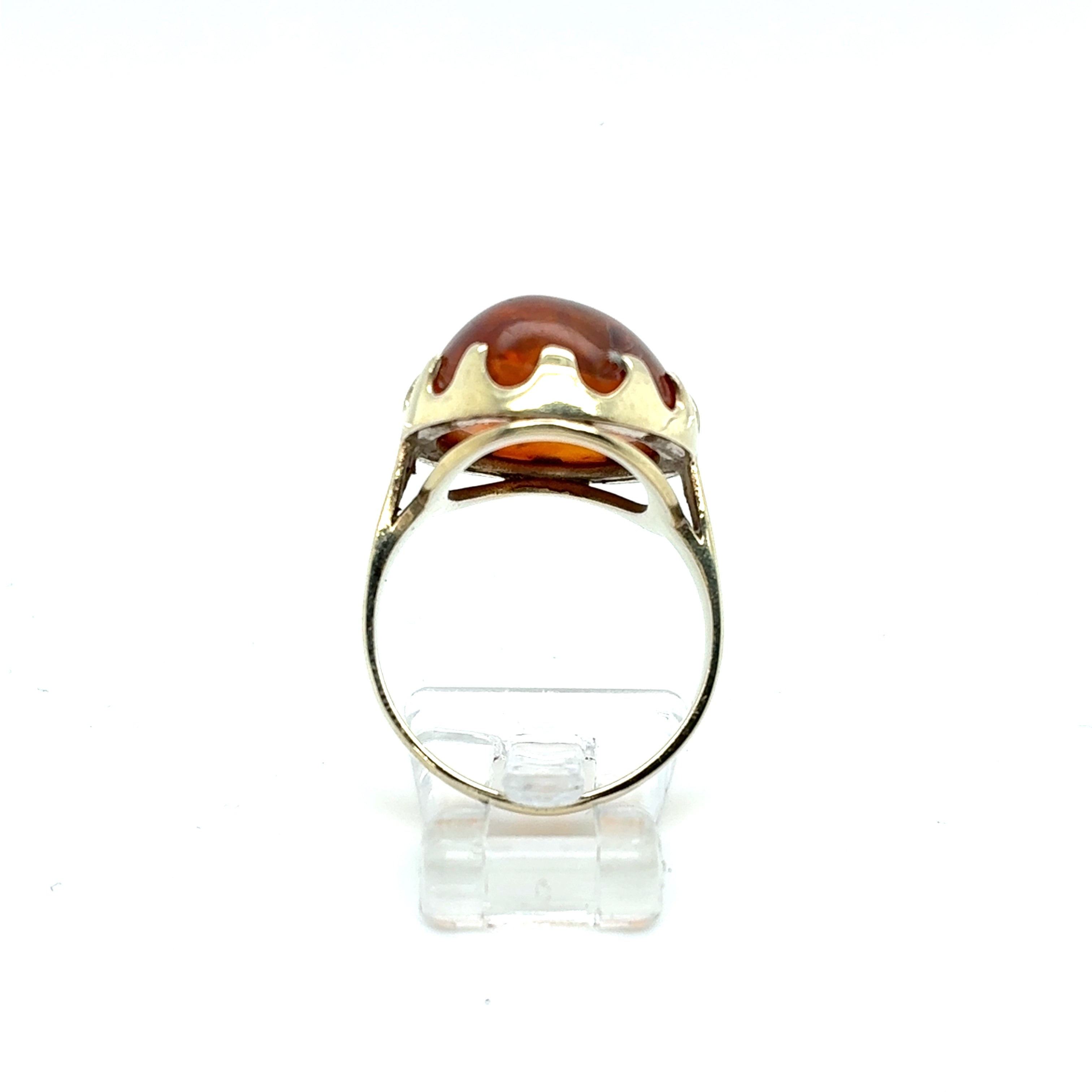 Ring Goldring Farbstein braun 333/8 kt Gelbgold Gr.55