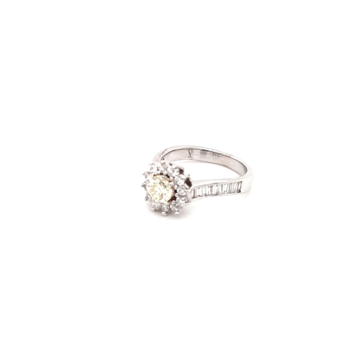 Damen Ring Weißgold 750 18 kt Brillanten Baguettschliff *53* Schmuck