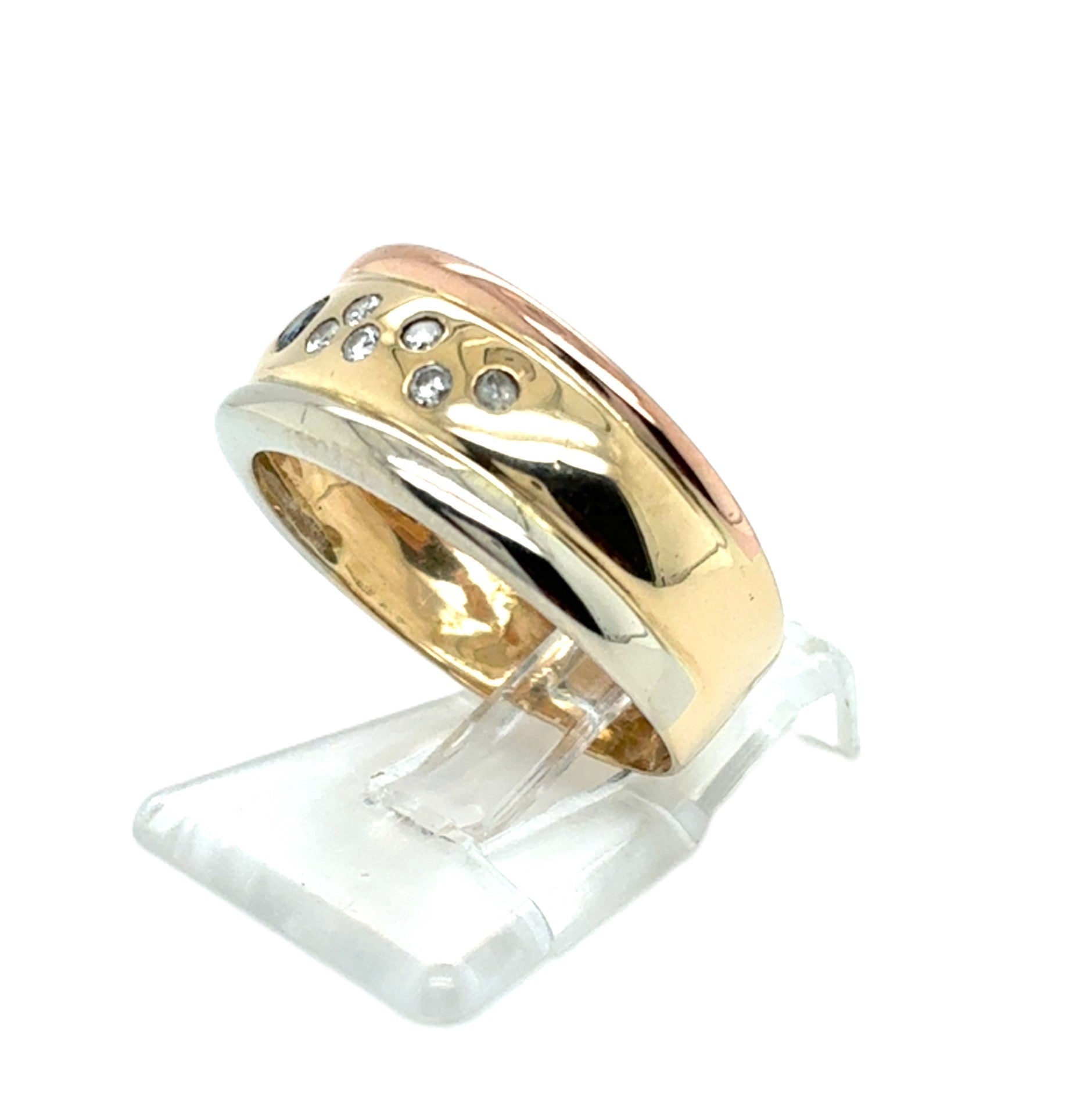 Ring Goldring 585/14 Karat Gelb/Weiß/Rotgold Gr.54