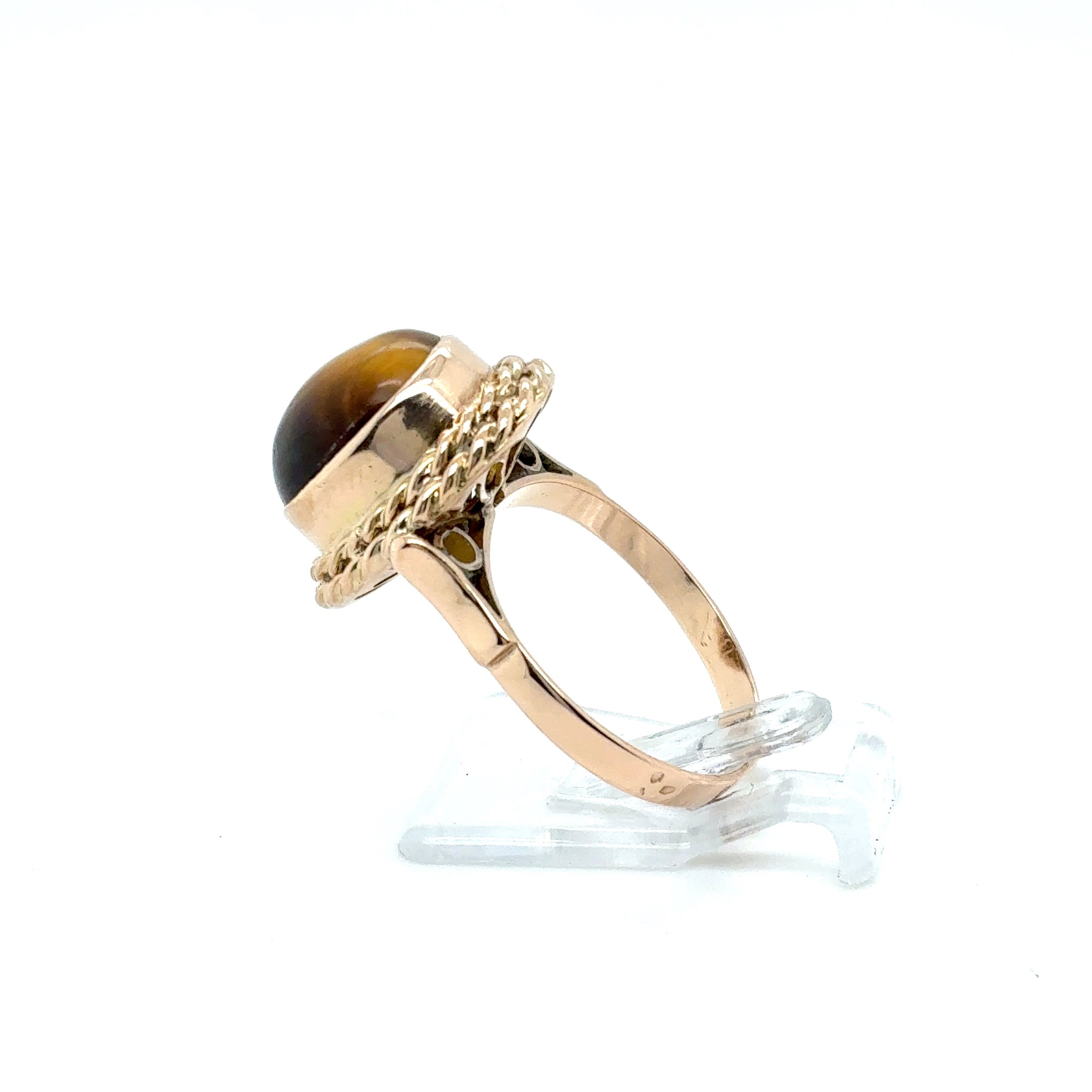 Ring Goldring Farbstein braun 585/14 Karat Gelbgold Gr.55