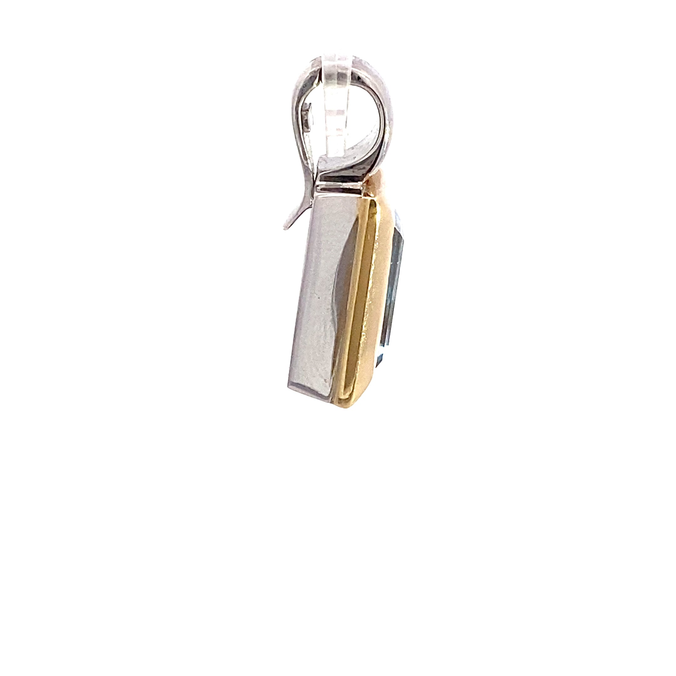 Schmuckanhänger 585 Gelbgold/Weißgold mit hellblauen Stein