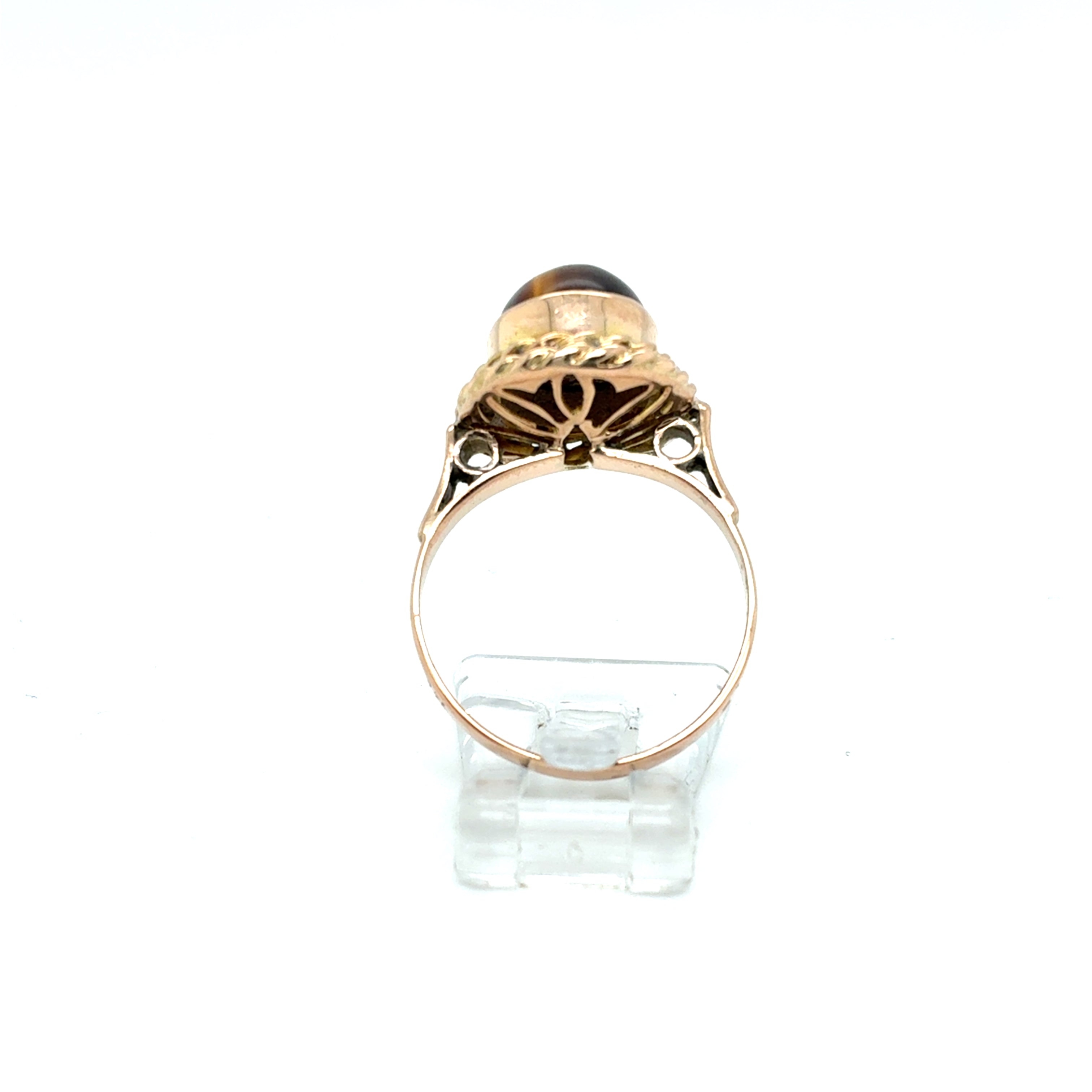 Ring Goldring Farbstein braun 585/14 Karat Gelbgold Gr.55