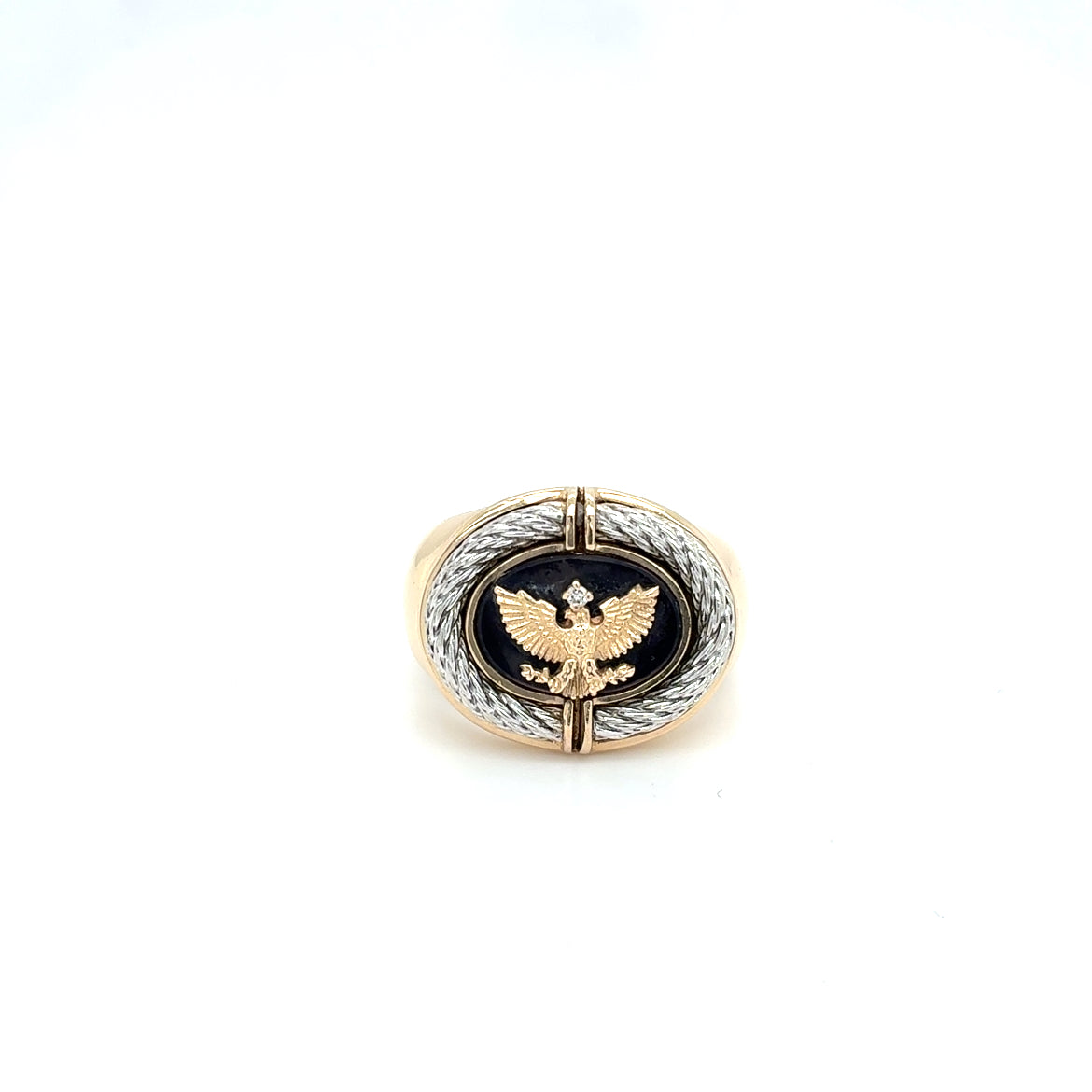 Ring Gelbgold Weißgold Brilliant 585/14 KT Gr.59