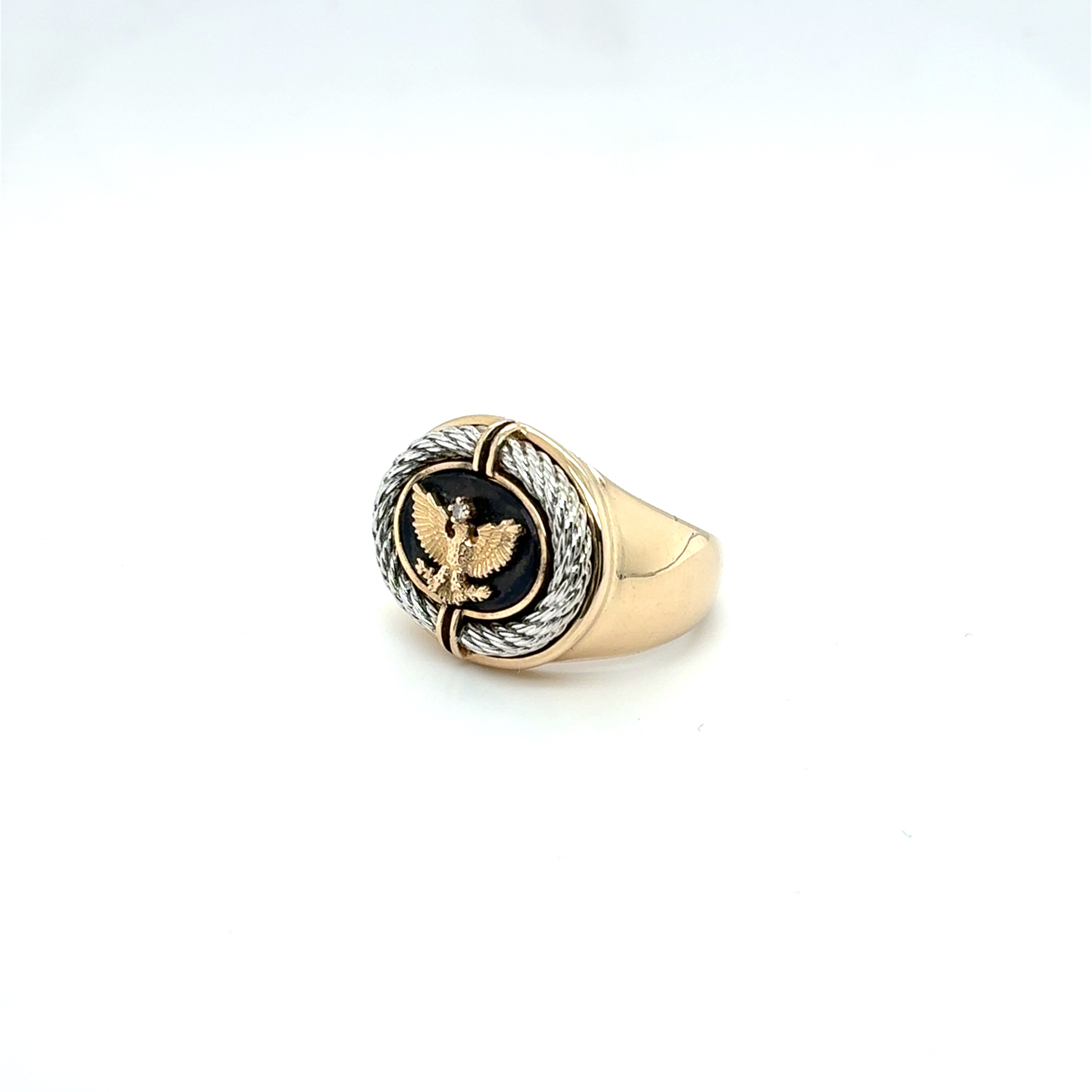Ring Gelbgold Weißgold Brilliant 585/14 KT Gr.59