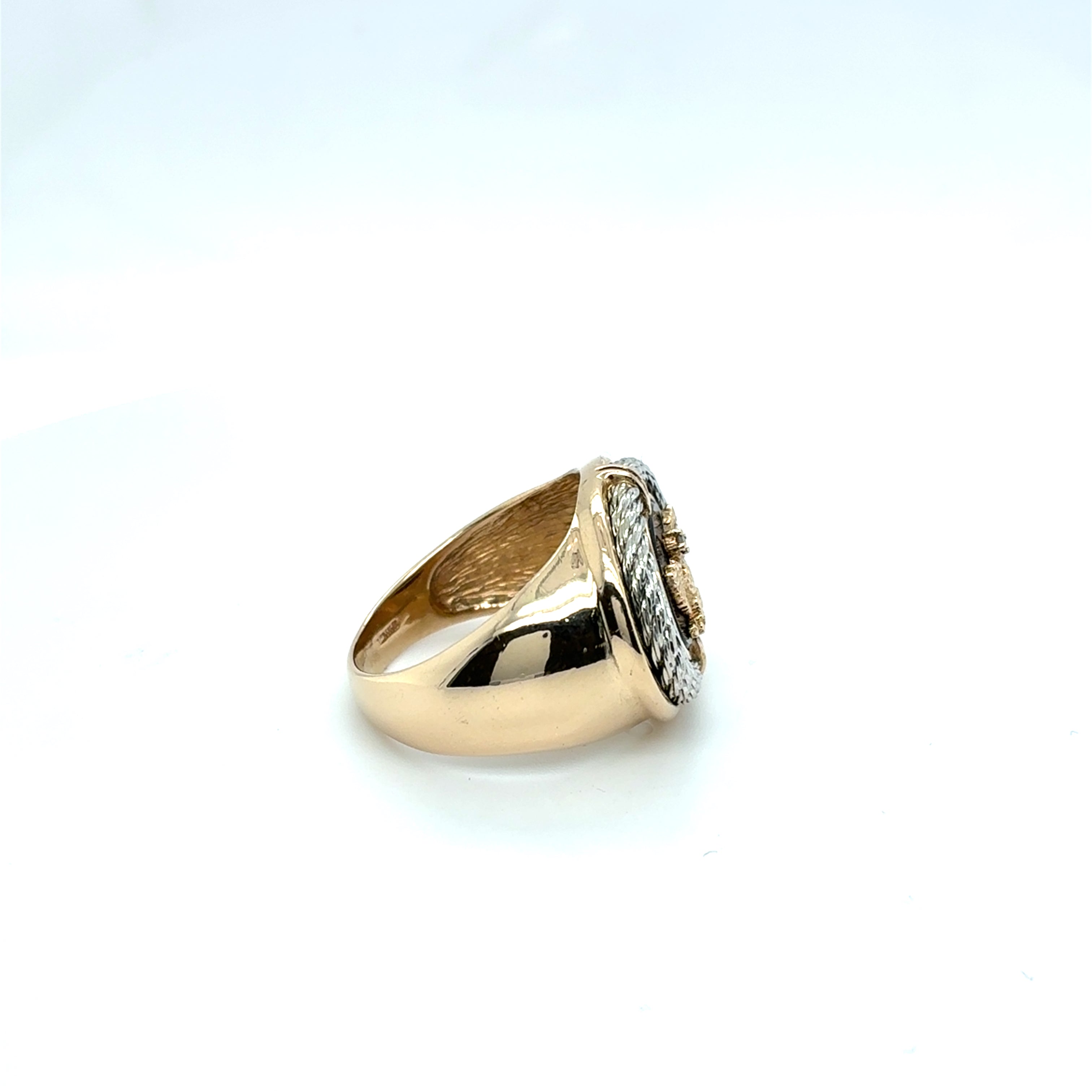 Ring Gelbgold Weißgold Brilliant 585/14 KT Gr.59