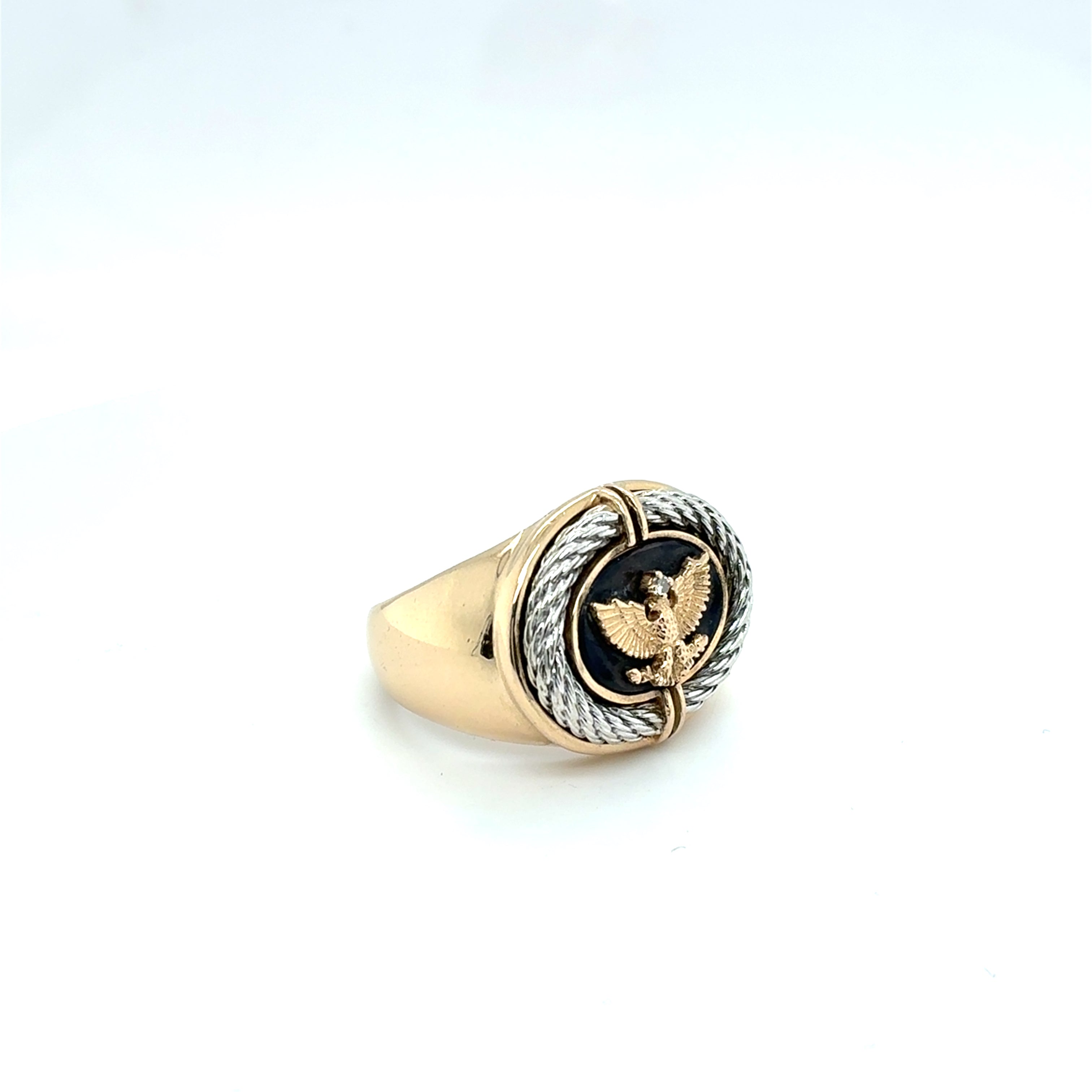 Ring Gelbgold Weißgold Brilliant 585/14 KT Gr.59