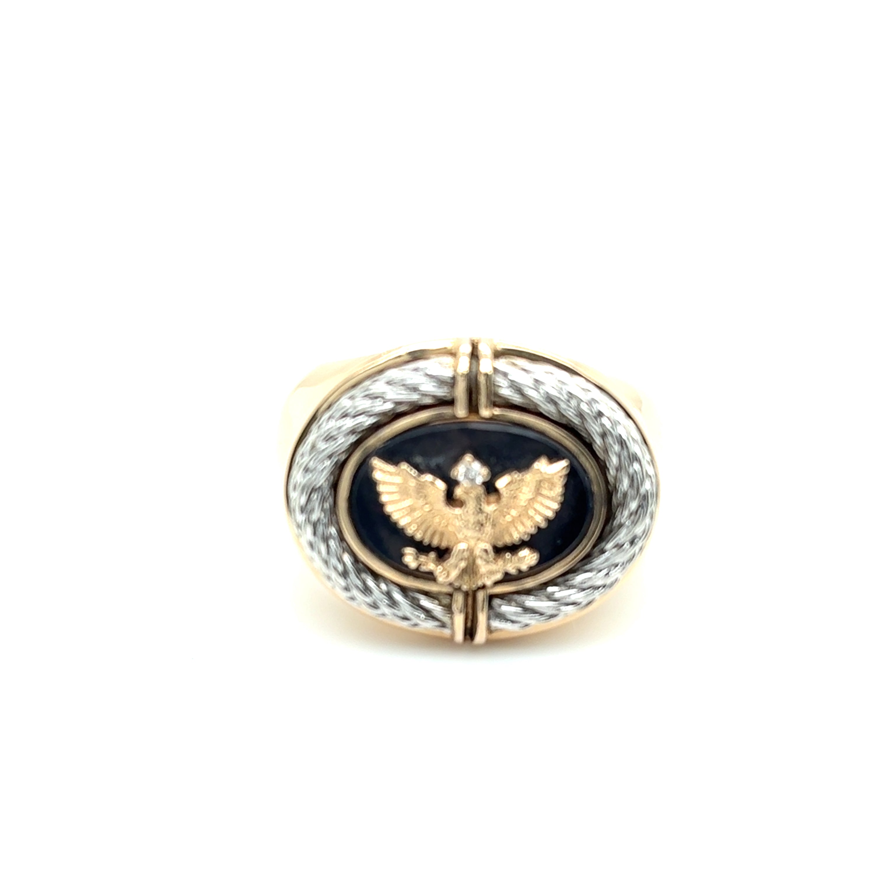 Ring Gelbgold Weißgold Brilliant 585/14 KT Gr.59