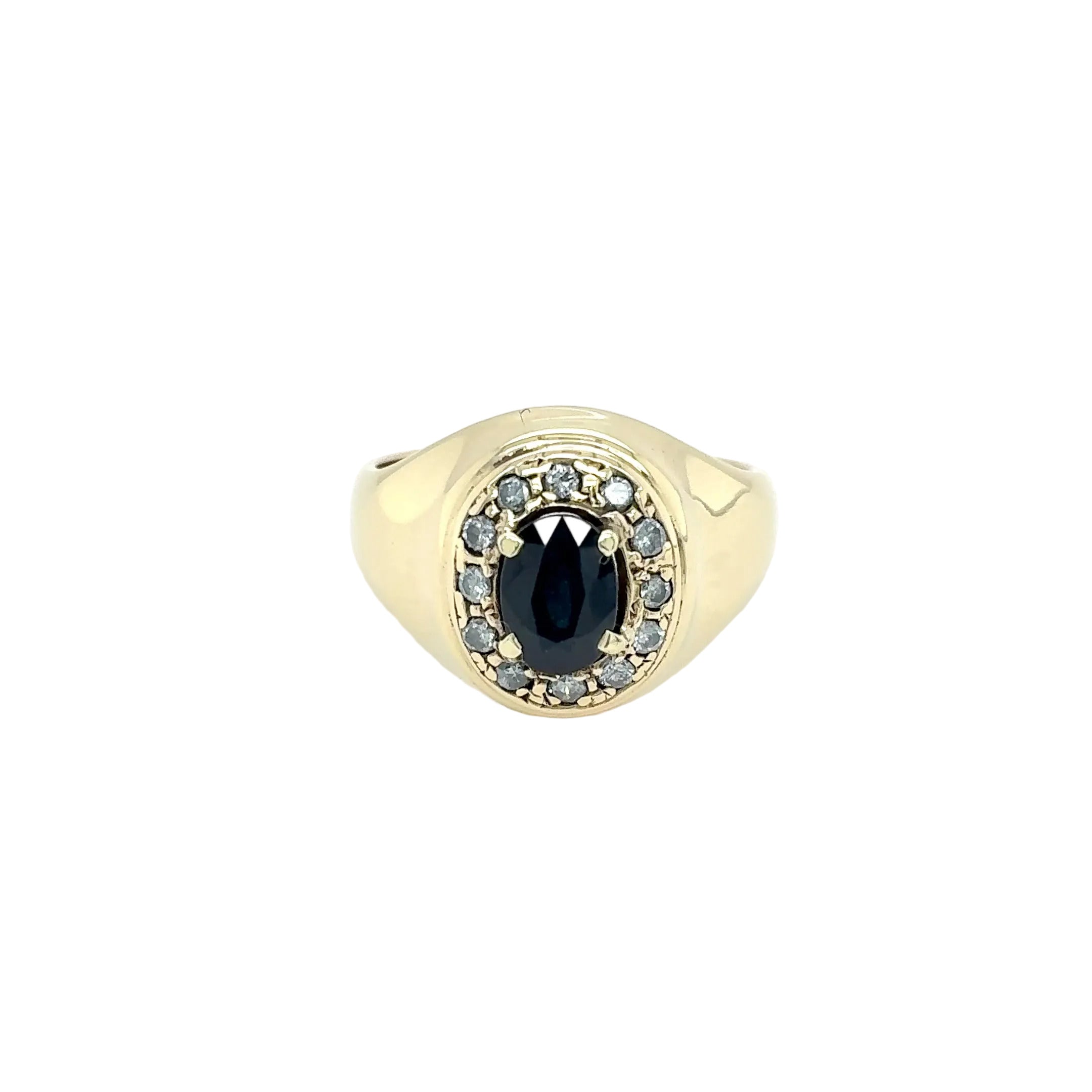 Goldring Ring Brillanten Saphir 585/14 KT Gr.56