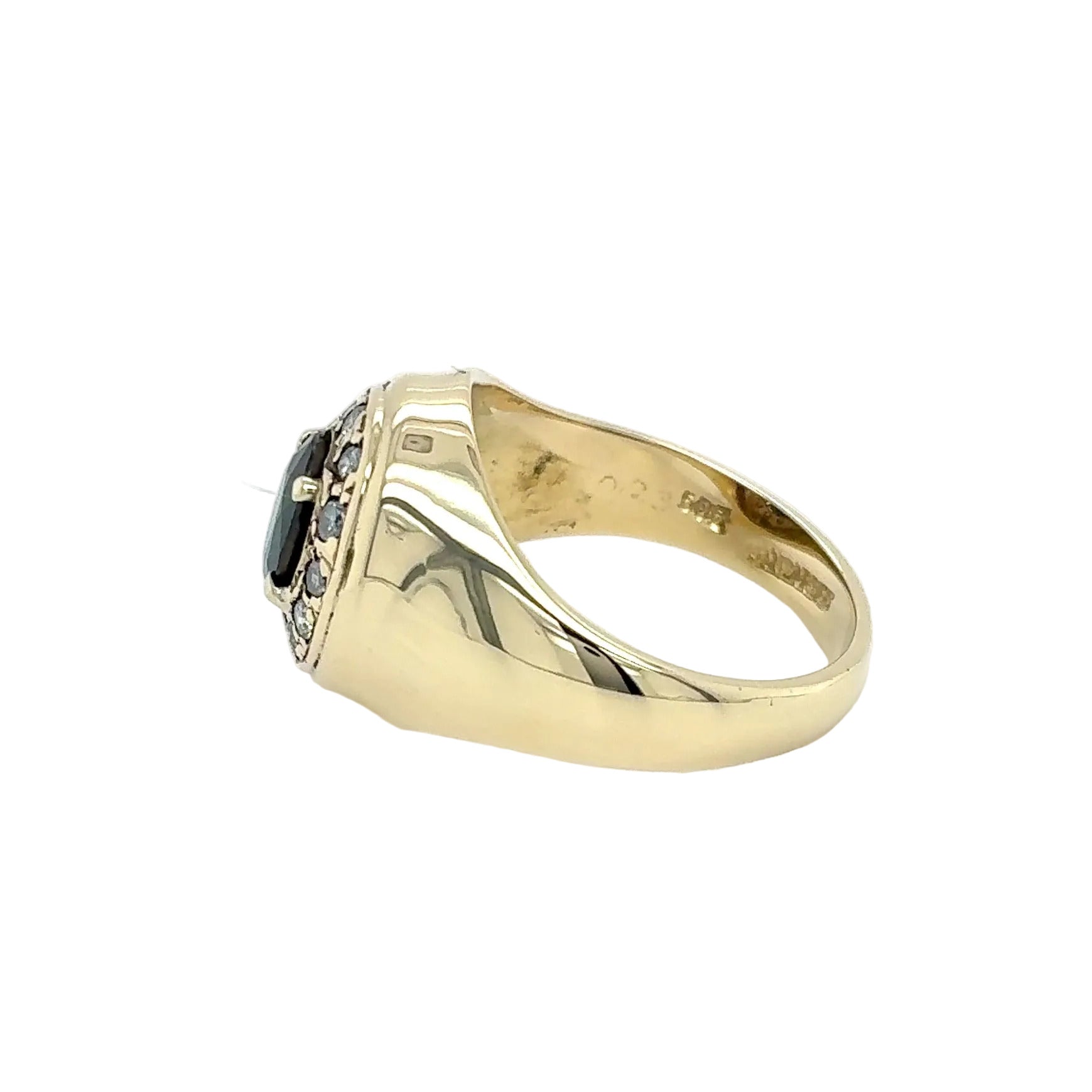 Goldring Ring Brillanten Saphir 585/14 KT Gr.56