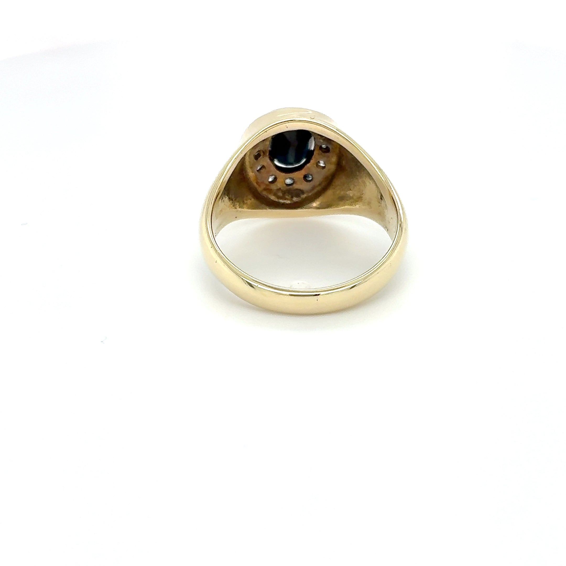 Goldring Ring Brillanten Saphir 585/14 KT Gr.56