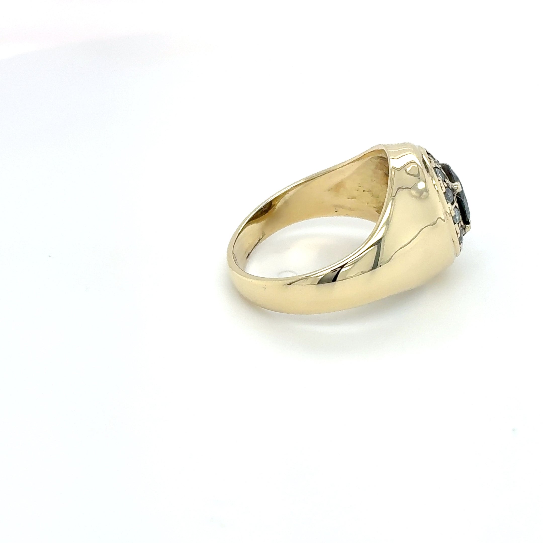 Goldring Ring Brillanten Saphir 585/14 KT Gr.56