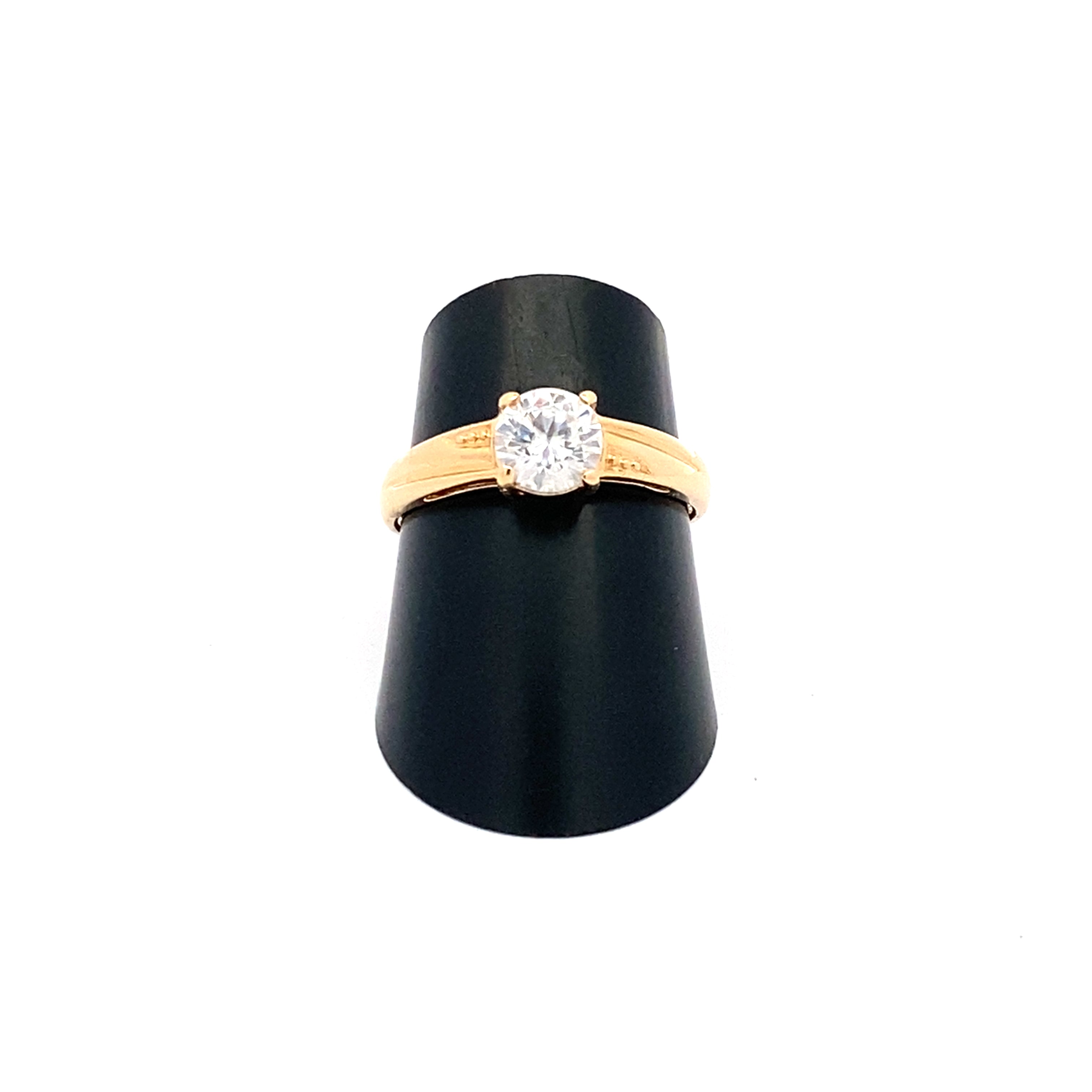 Zeitloser Damenring Gelbgold 585 mit farblosen Stein