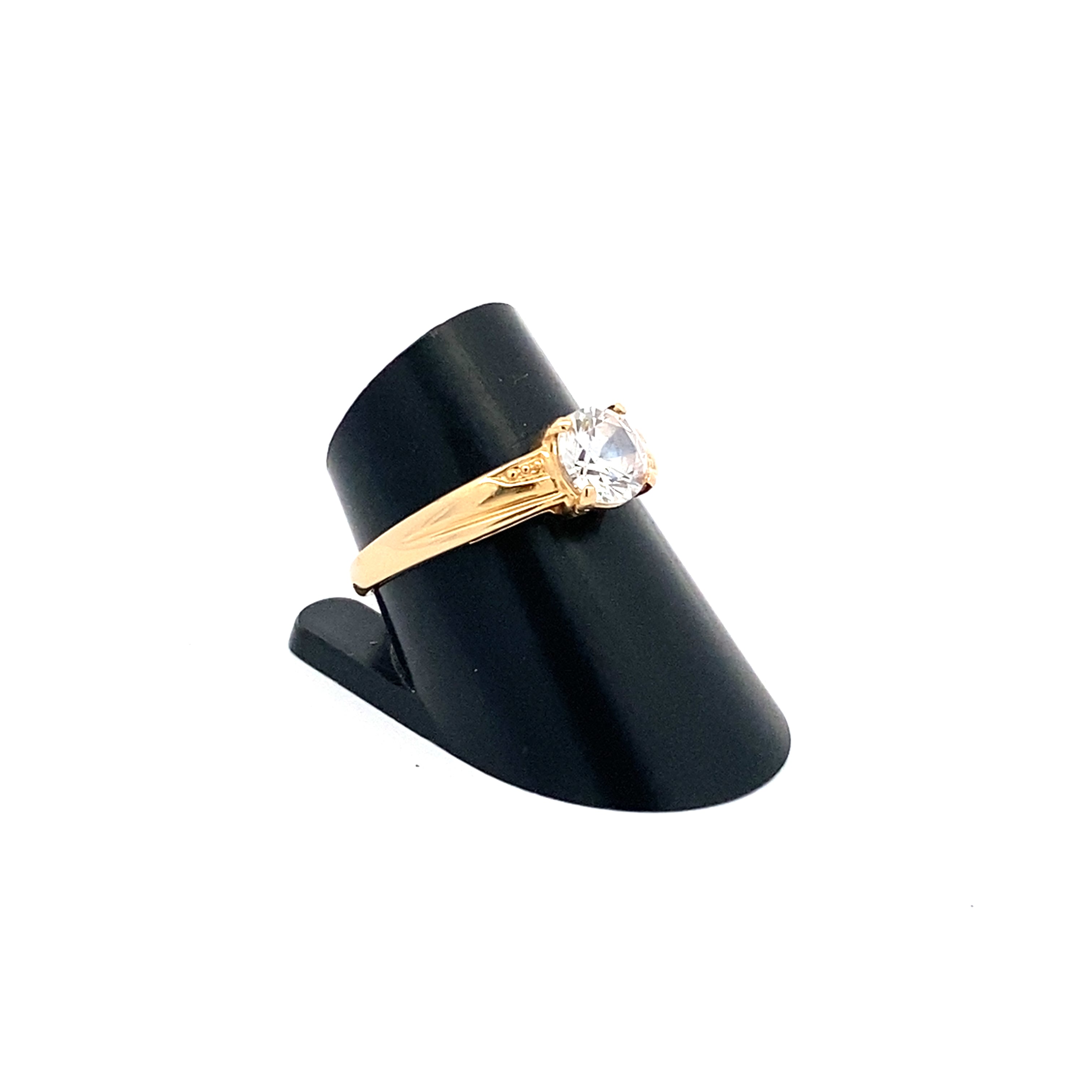 Zeitloser Damenring Gelbgold 585 mit farblosen Stein