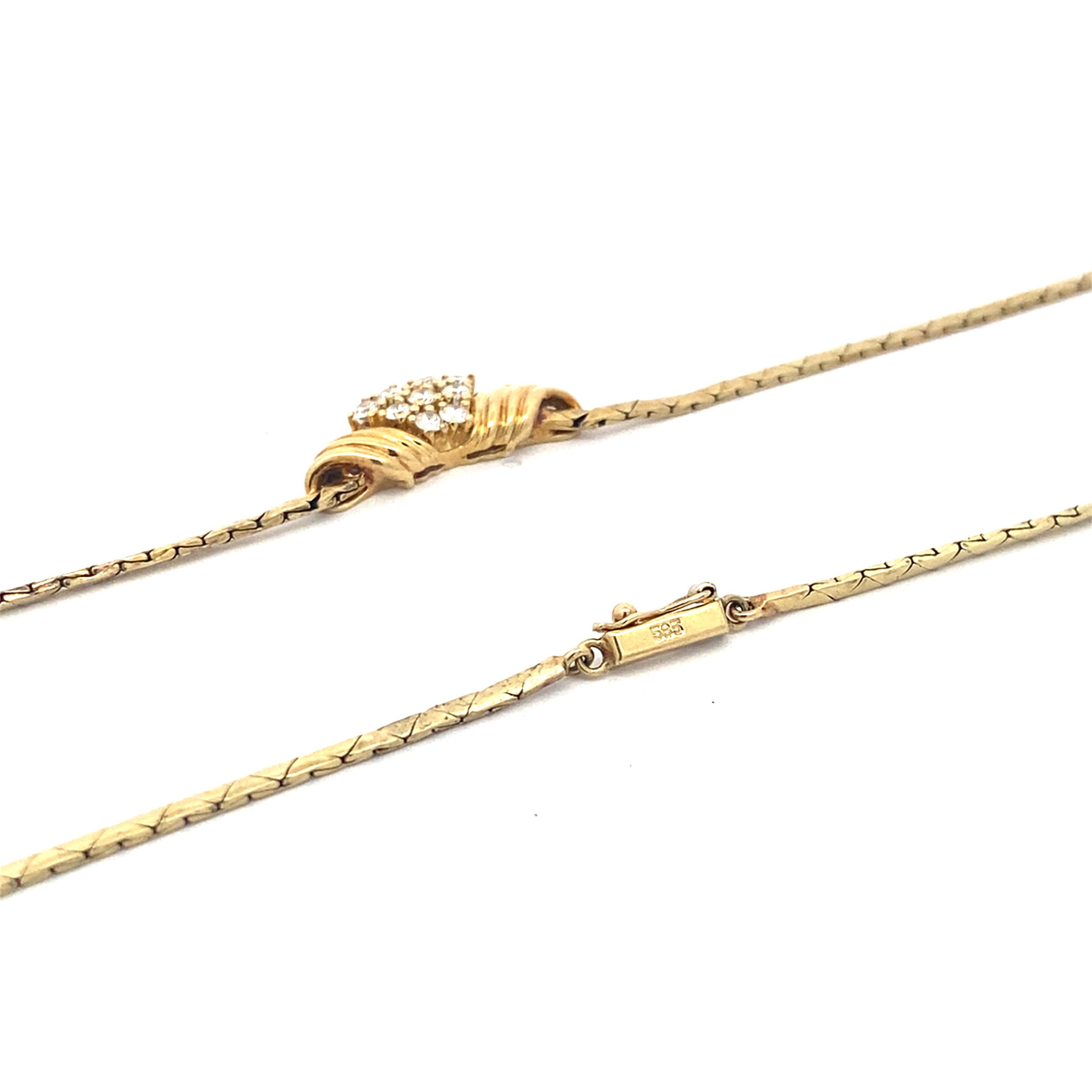 Collier Gelbgold 585 mit 9 Brillanten je ca.0,02 ct