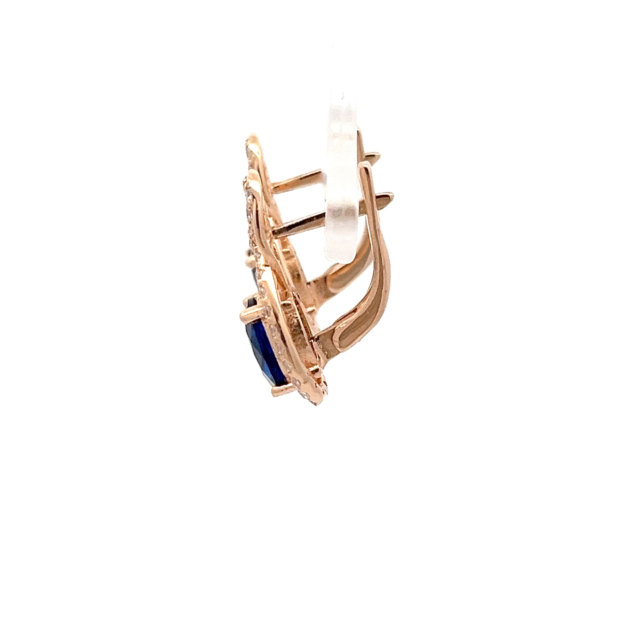 Ohrringe Rotgold mit Frbstein blau 585/14 Karat