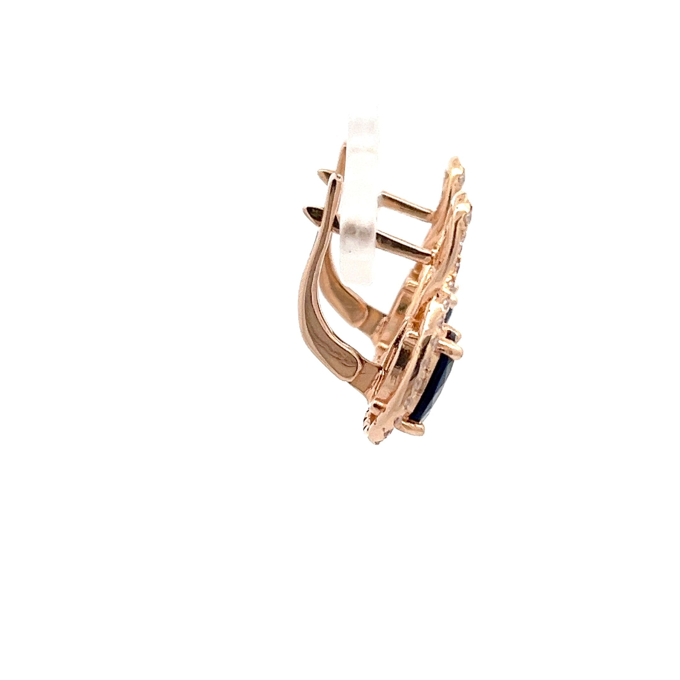 Ohrringe Rotgold mit Frbstein blau 585/14 Karat