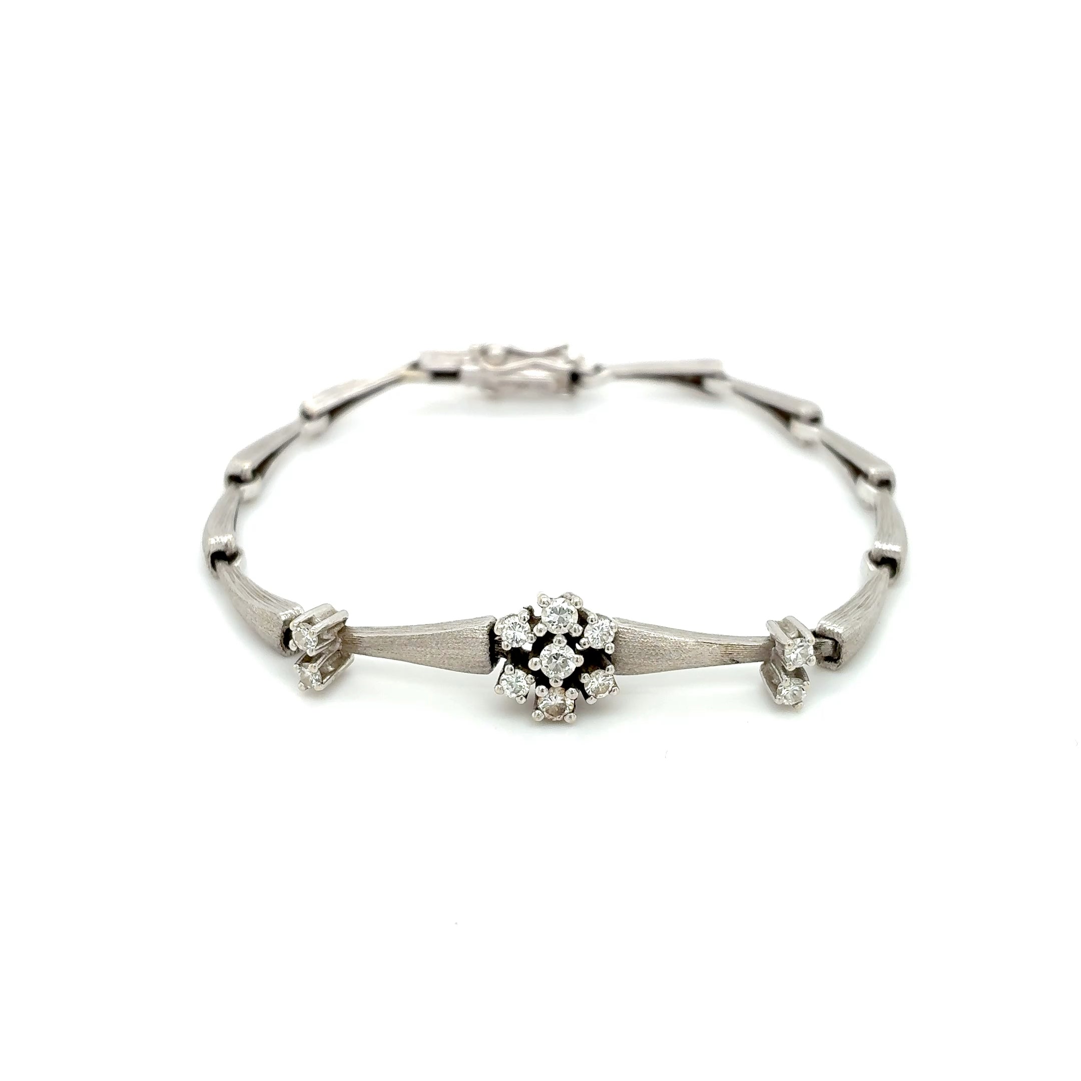 Armband Weißgold Brillanten 585 Gold 14kt L: 16,5cm