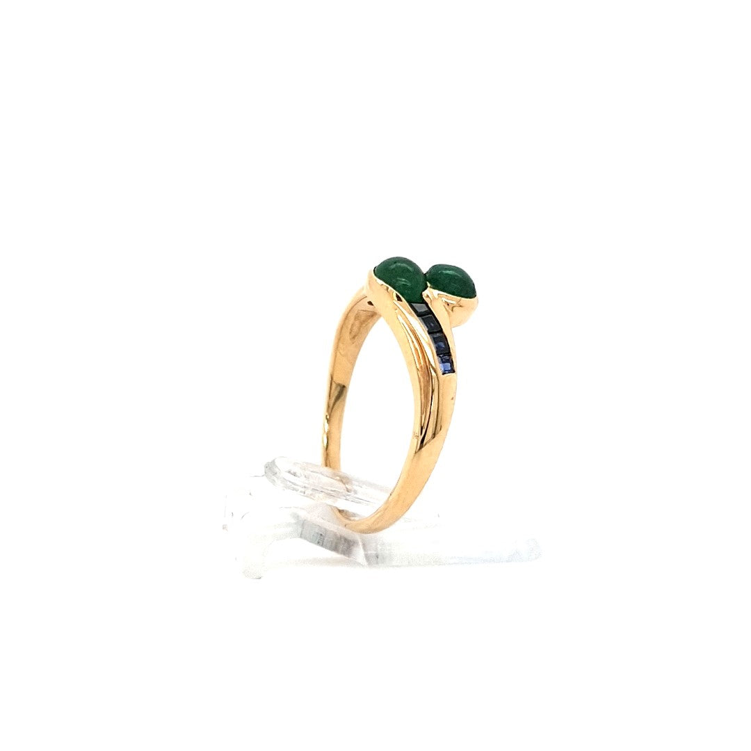 Ring Gold 750 18 kt Schmucksteine Blau Grün Geschenk Damen