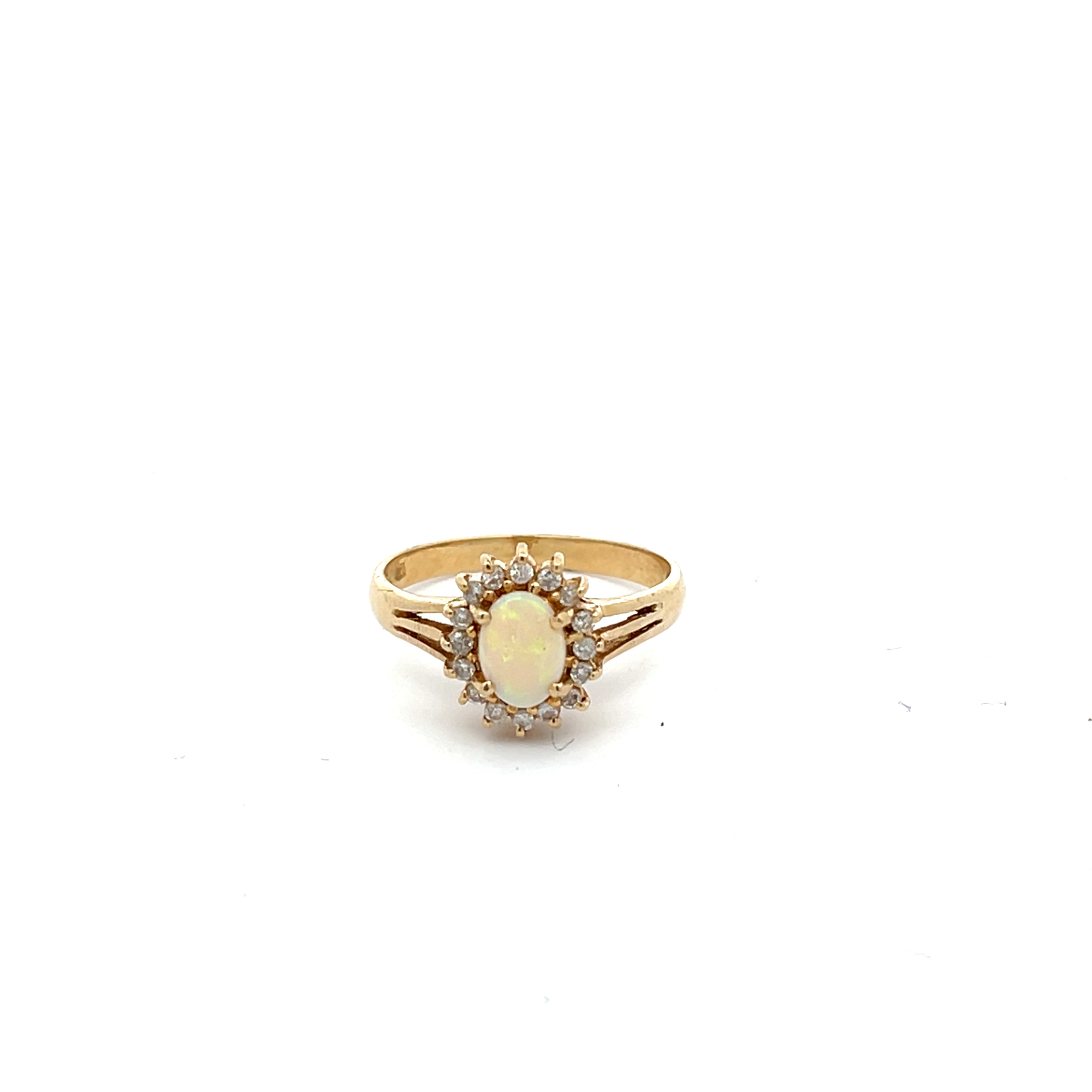 Opal Diamanten Ring Gelb Gold 585/14kt Gr.55