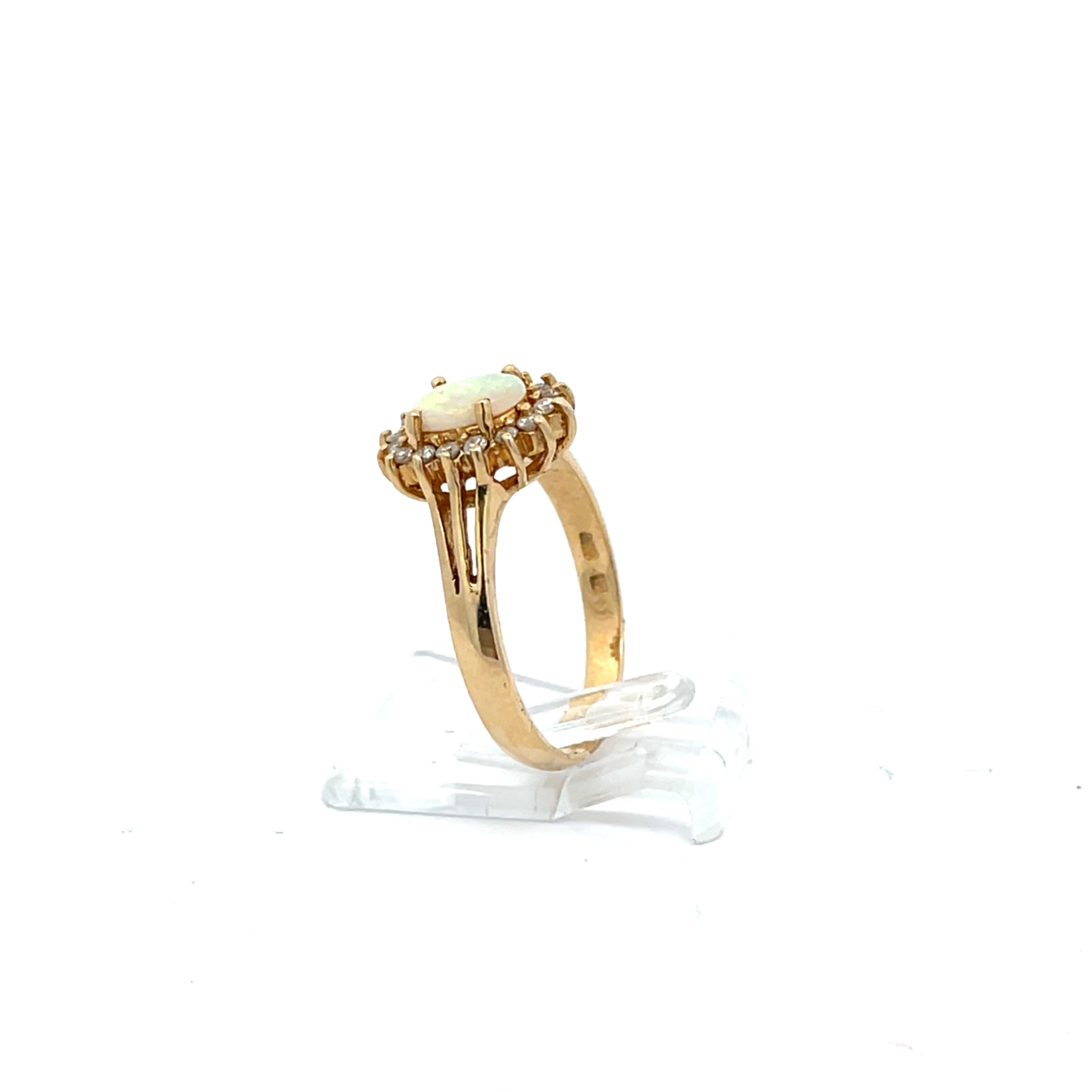 Opal Diamanten Ring Gelb Gold 585/14kt Gr.55