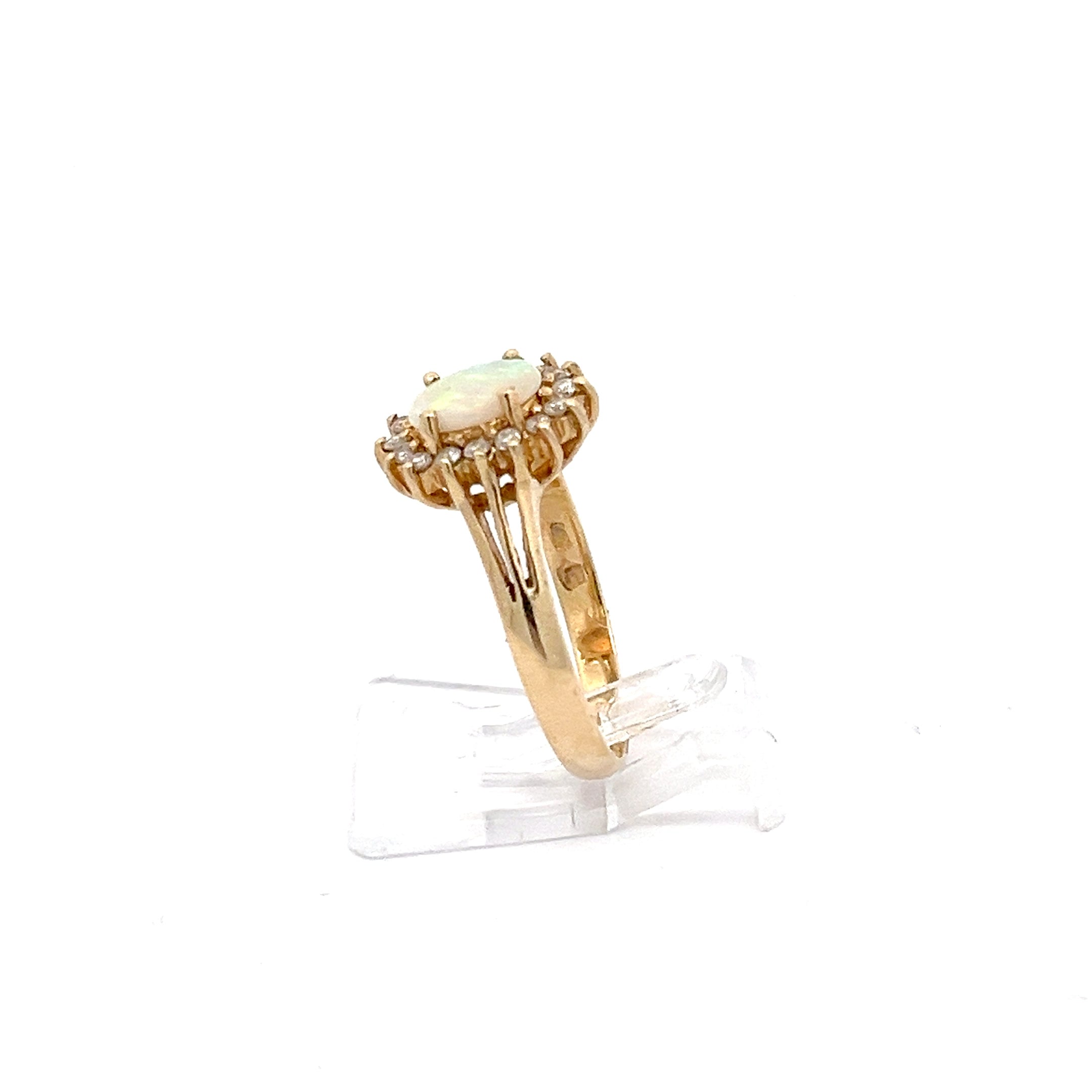 Opal Diamanten Ring Gelb Gold 585/14kt Gr.55