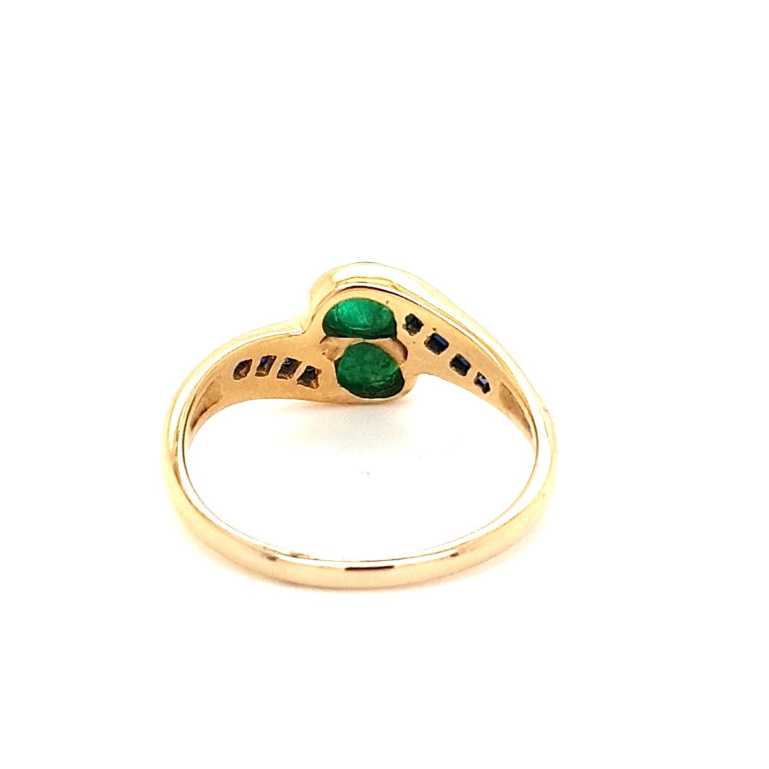 Ring Gold 750 18 kt Schmucksteine Blau Grün Geschenk Damen