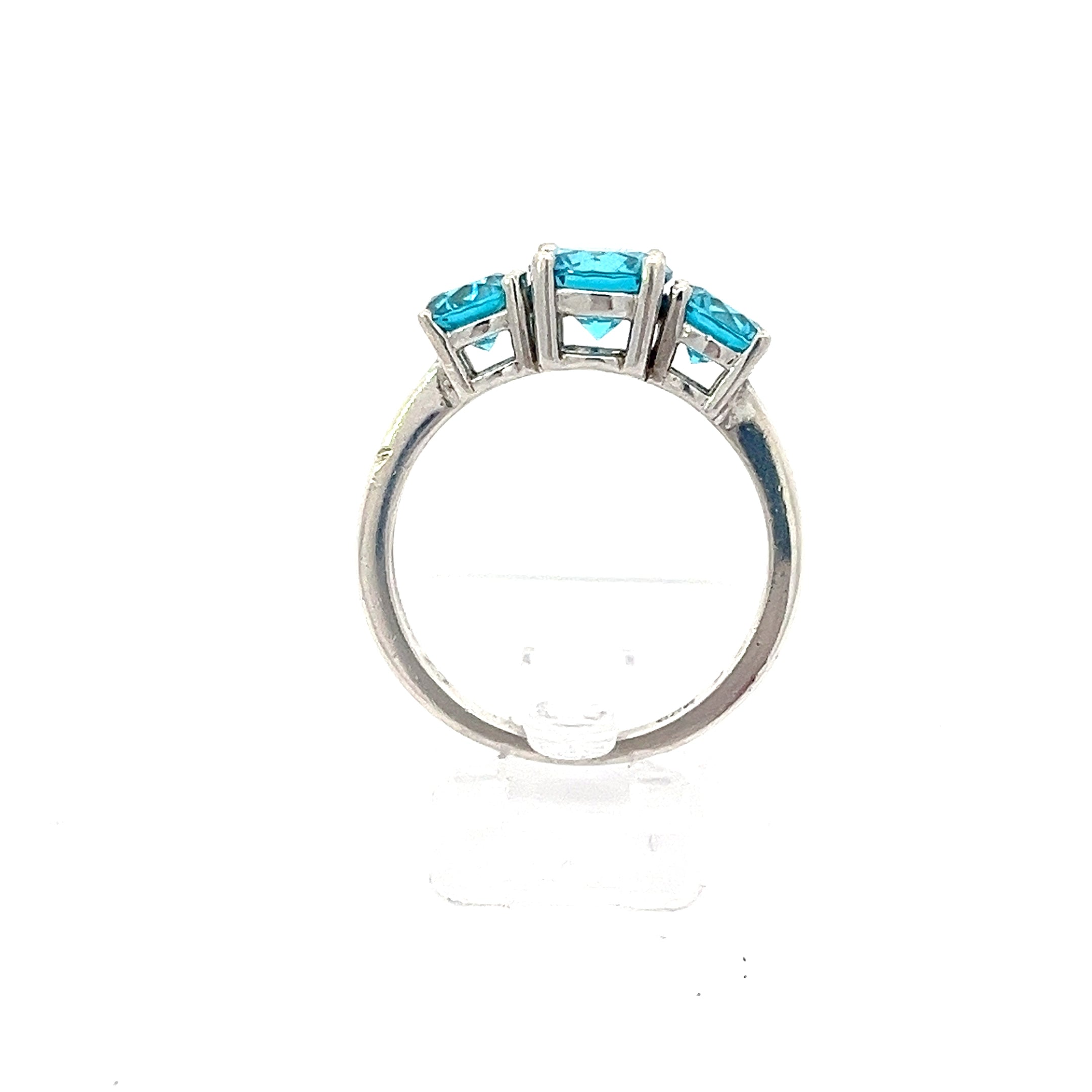 Sterling Silber Ring mit Farbsteinen blau 53*