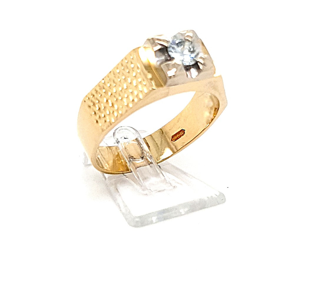 Herren Ring Gold 585 14 kt Brillant 0,25 ct Geschenk