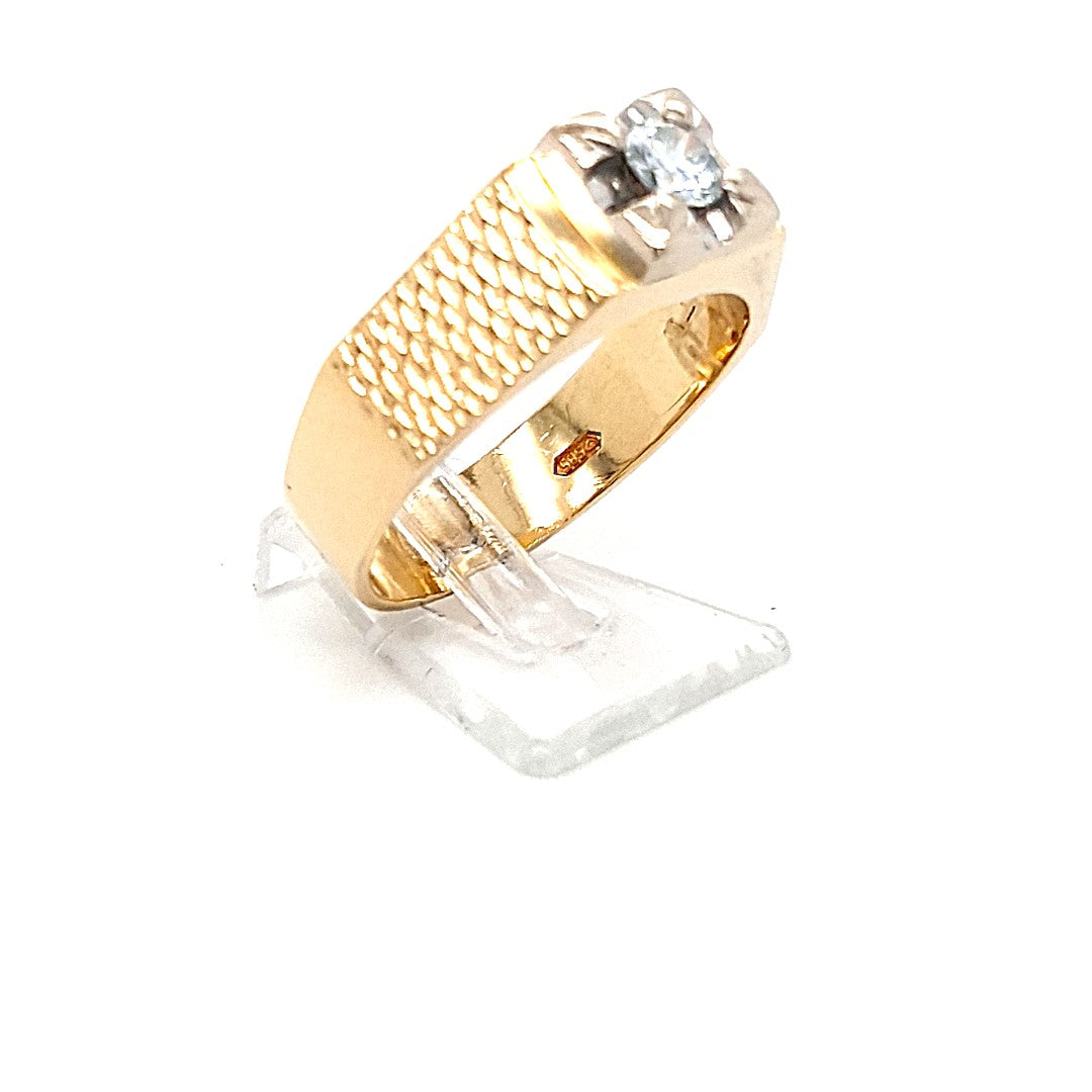 Herren Ring Gold 585 14 kt Brillant 0,25 ct Geschenk