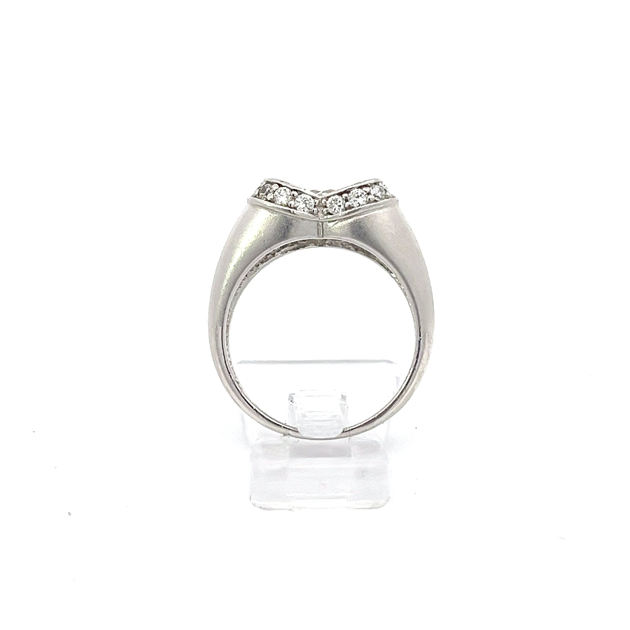 Sterling Silber Ring mit Farblosensteinen 54*