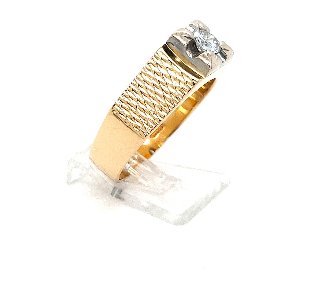 Herren Ring Gold 585 14 kt Brillant 0,25 ct Geschenk