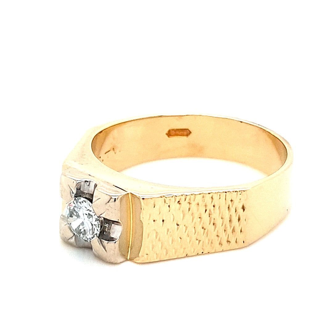 Herren Ring Gold 585 14 kt Brillant 0,25 ct Geschenk