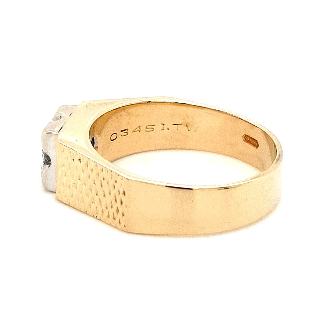 Herren Ring Gold 585 14 kt Brillant 0,25 ct Geschenk