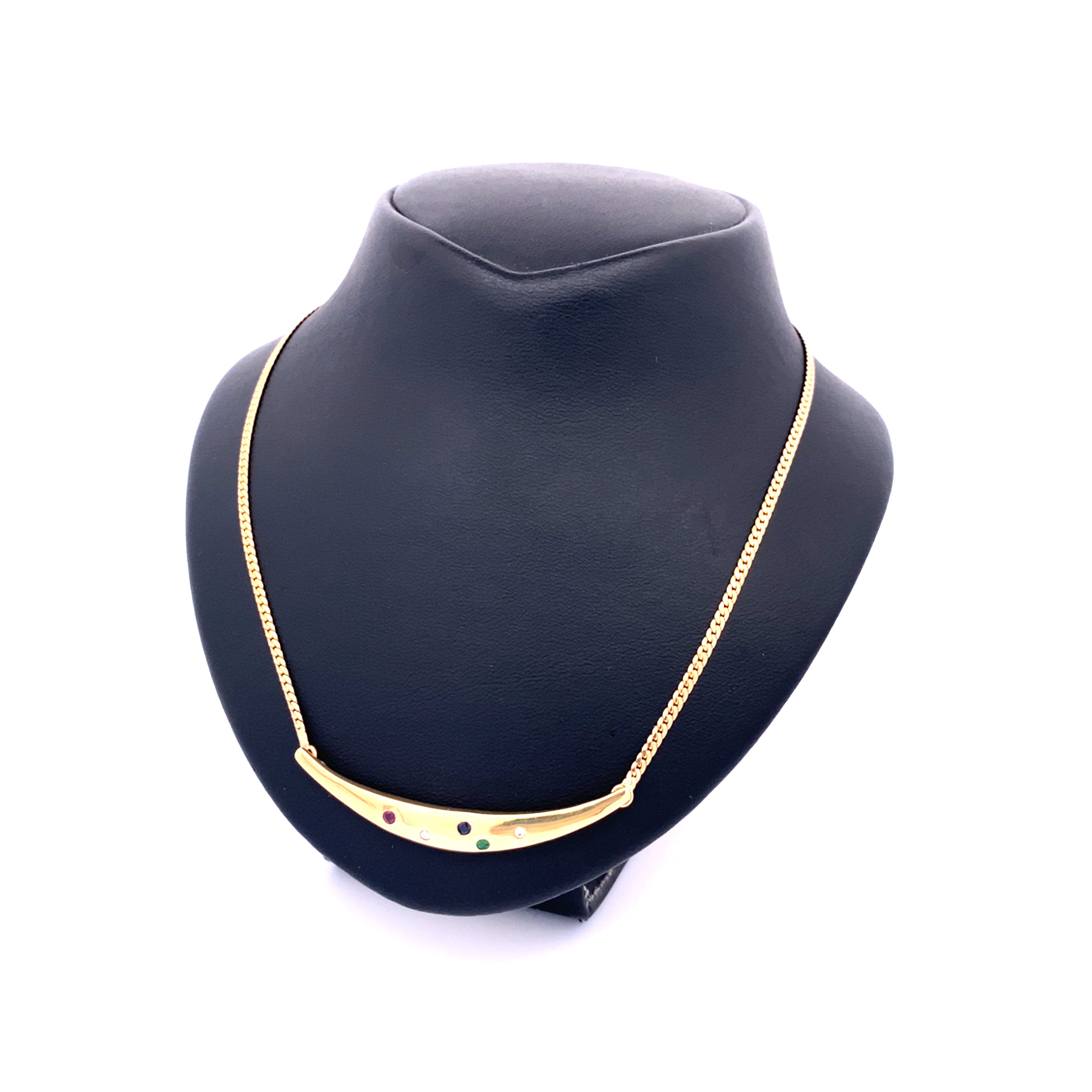 Kette Gelbgold 585 mit 2 Brillanten je 0,01 ct