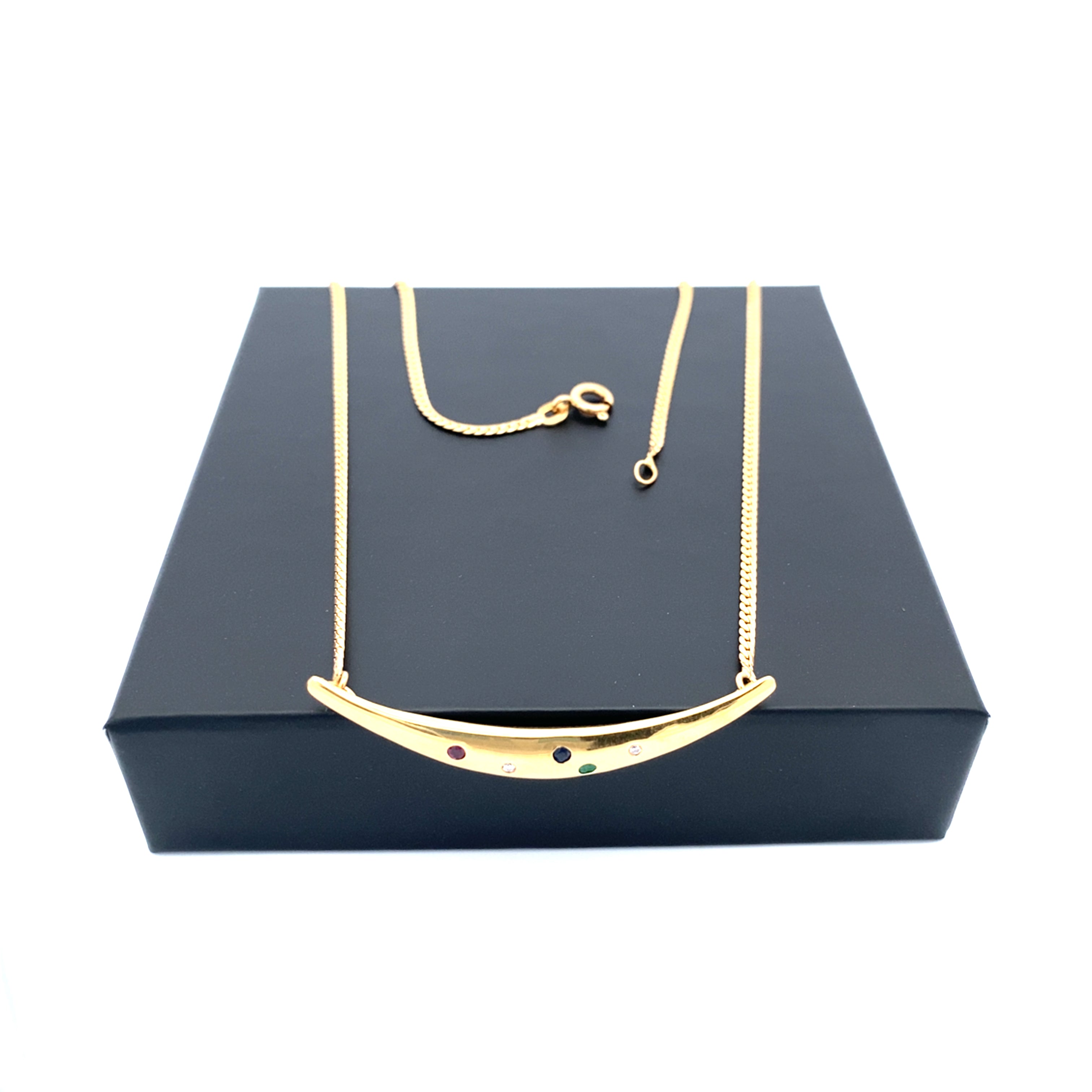 Kette Gelbgold 585 mit 2 Brillanten je 0,01 ct