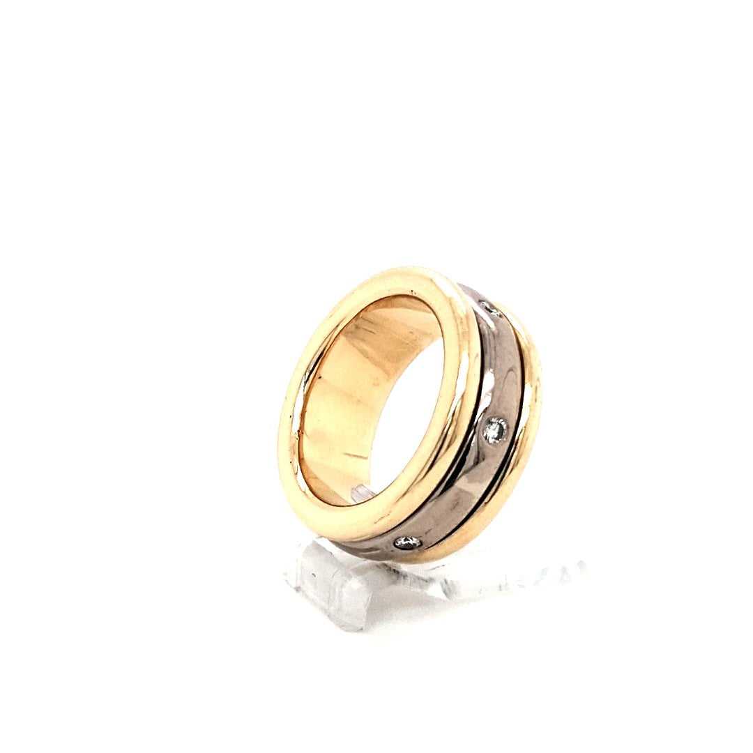 Ring Gelb Weiß Gold 585 Brillanten Schmuck Unisex Geschenk