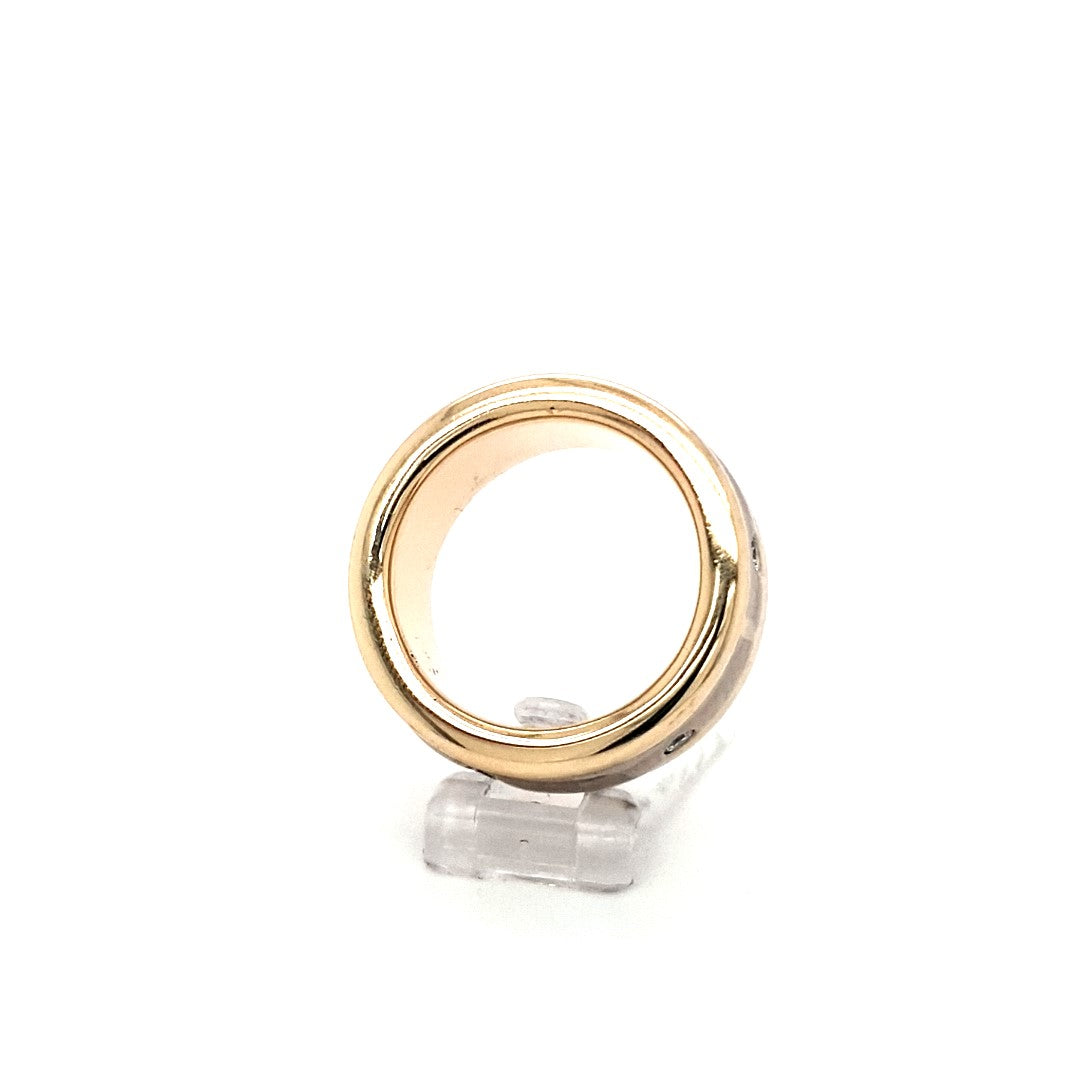 Ring Gelb Weiß Gold 585 Brillanten Schmuck Unisex Geschenk