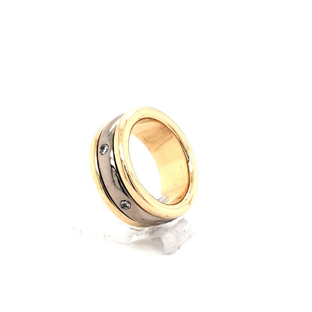 Ring Gelb Weiß Gold 585 Brillanten Schmuck Unisex Geschenk