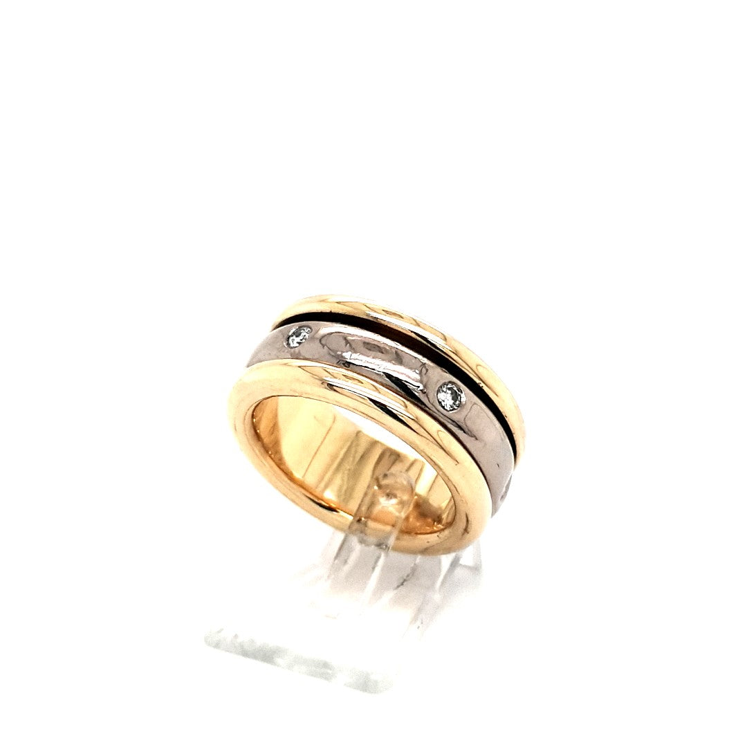 Ring Gelb Weiß Gold 585 Brillanten Schmuck Unisex Geschenk