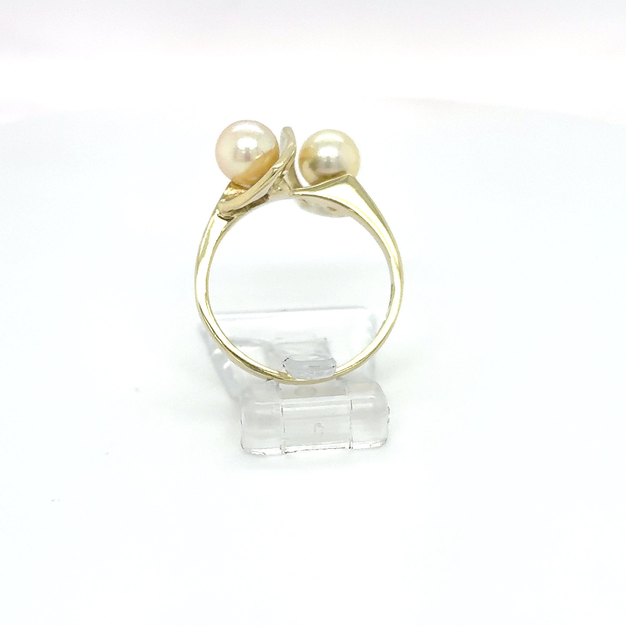 Damenring Gelbgold Perle 585 14kt Gold Gr.50
