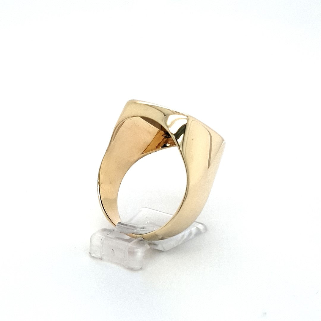 Ring Gelb Gold 585 Schmuckstein Schwarz Herren
