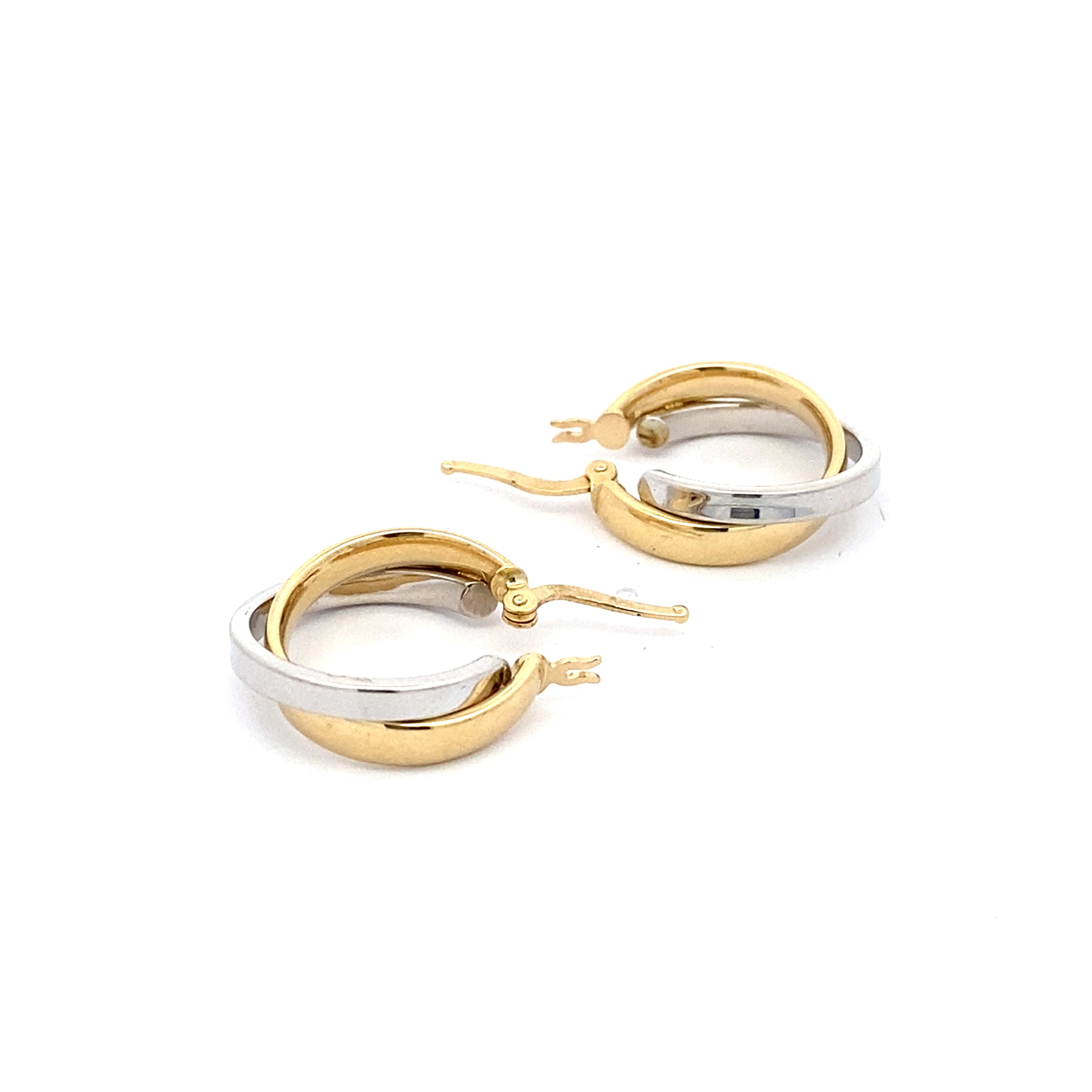 Creolen Gelbgold und Weißgold 585