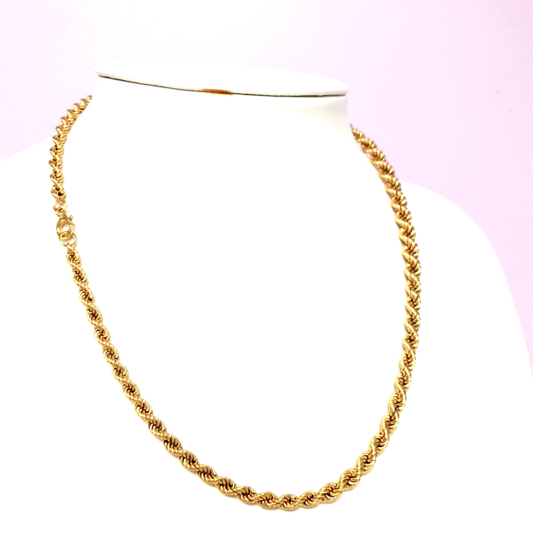 Kordel Kette Gelb Gold 750 Schmuck Damen Geschenk